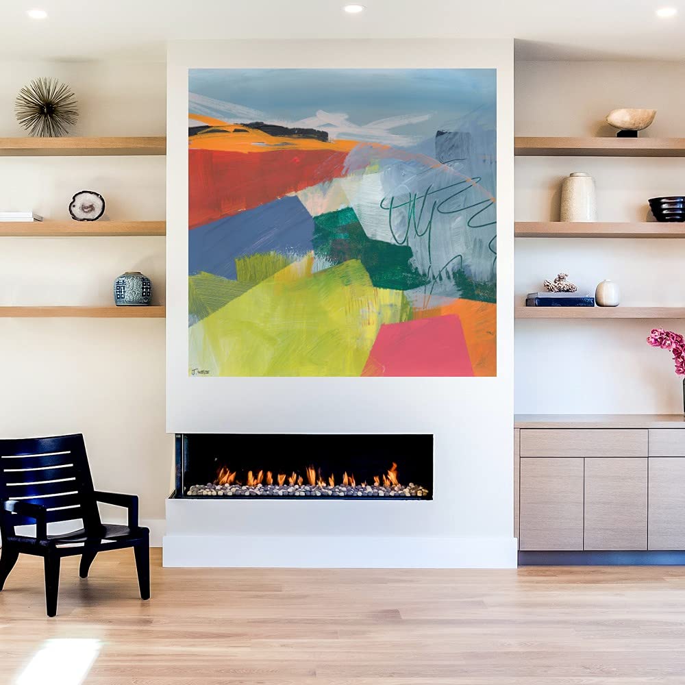 Jan Weiss Impressionist Canvas Wall Art - 37x37 Inch Ready to Hang Fine Art Painting for Living Room, Bedroom, Office & More - Perfect for Home Decor & Gift Giving