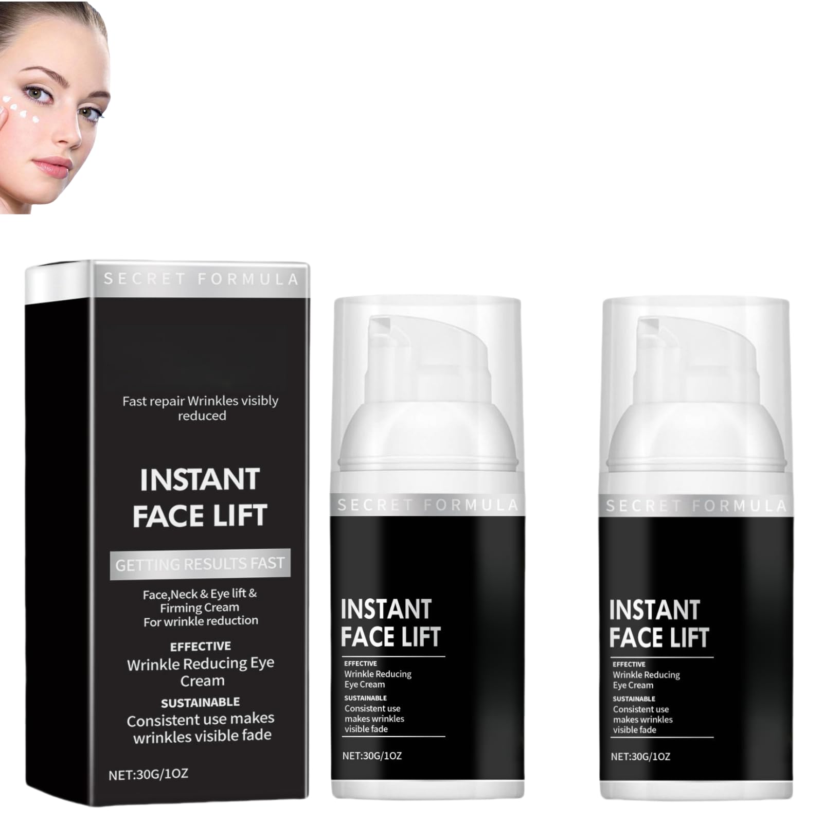 Harvey Ross Instant Lift Plus Dark Circles Eye Serum - Collagen Hydrating Treatment & Wrinkle Firming Cream for Puffy Eyes | Anti-Aging Eye Care for Day & Night Use
