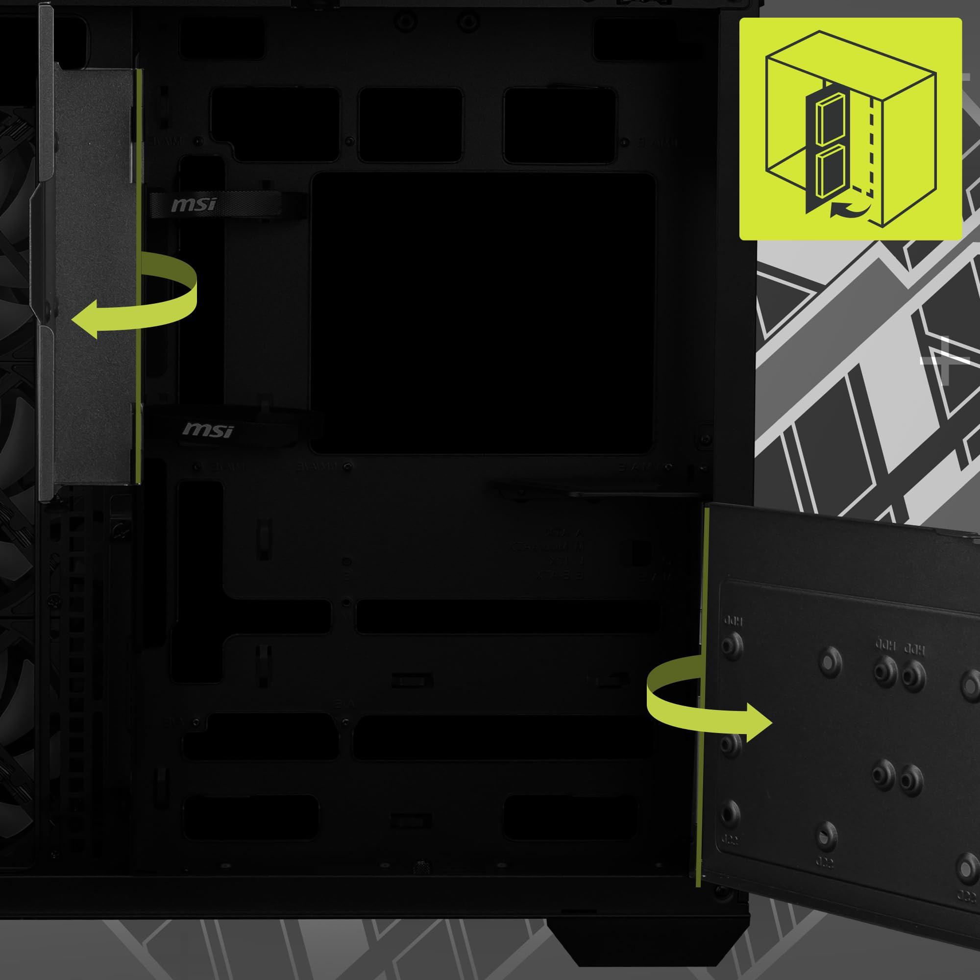 MSI MAG PANO 100R PZ Mid-Tower Gaming PC Case - Premium Black ATX Computer Case with Tempered Glass Side Panel, 120mm ARGB Fans & 360mm Liquid Cooling Support - Perfect for Gaming Setup, Streaming & High-Performance PC Builds