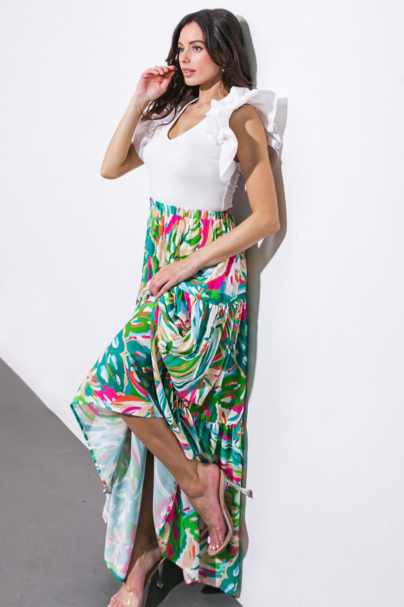 BRING GOOD ENERGY WOVEN MAXI SKIRT | Boho Flowy Long Skirt for Women | Perfect for Beach, Festival & Summer Outfits