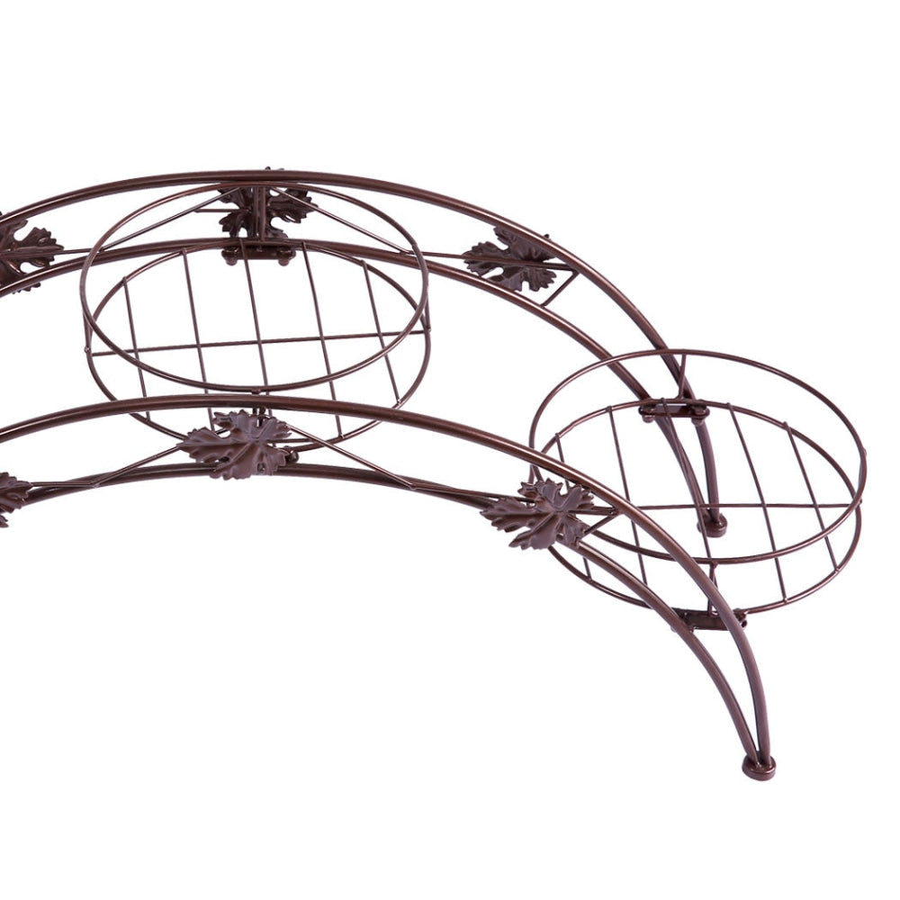 2-Tier Metal Plant Stand for Indoor & Outdoor Use - Bronze Flower Pot Shelf with Garden Corner Design - Perfect for Balcony, Patio, and Home Decor