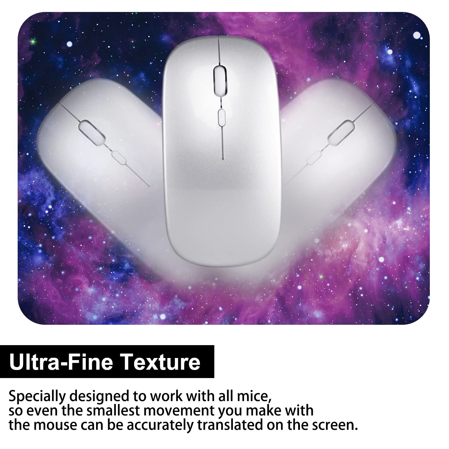 Audimi Small Mouse Pad 6x8 Inches - Mini Thick Non-Slip Mouse Pad for Laptop & Wireless Mouse - Portable, Washable Office & Travel Accessory - Purple Galaxy Design - Perfect for Home, Office & Gaming Setup