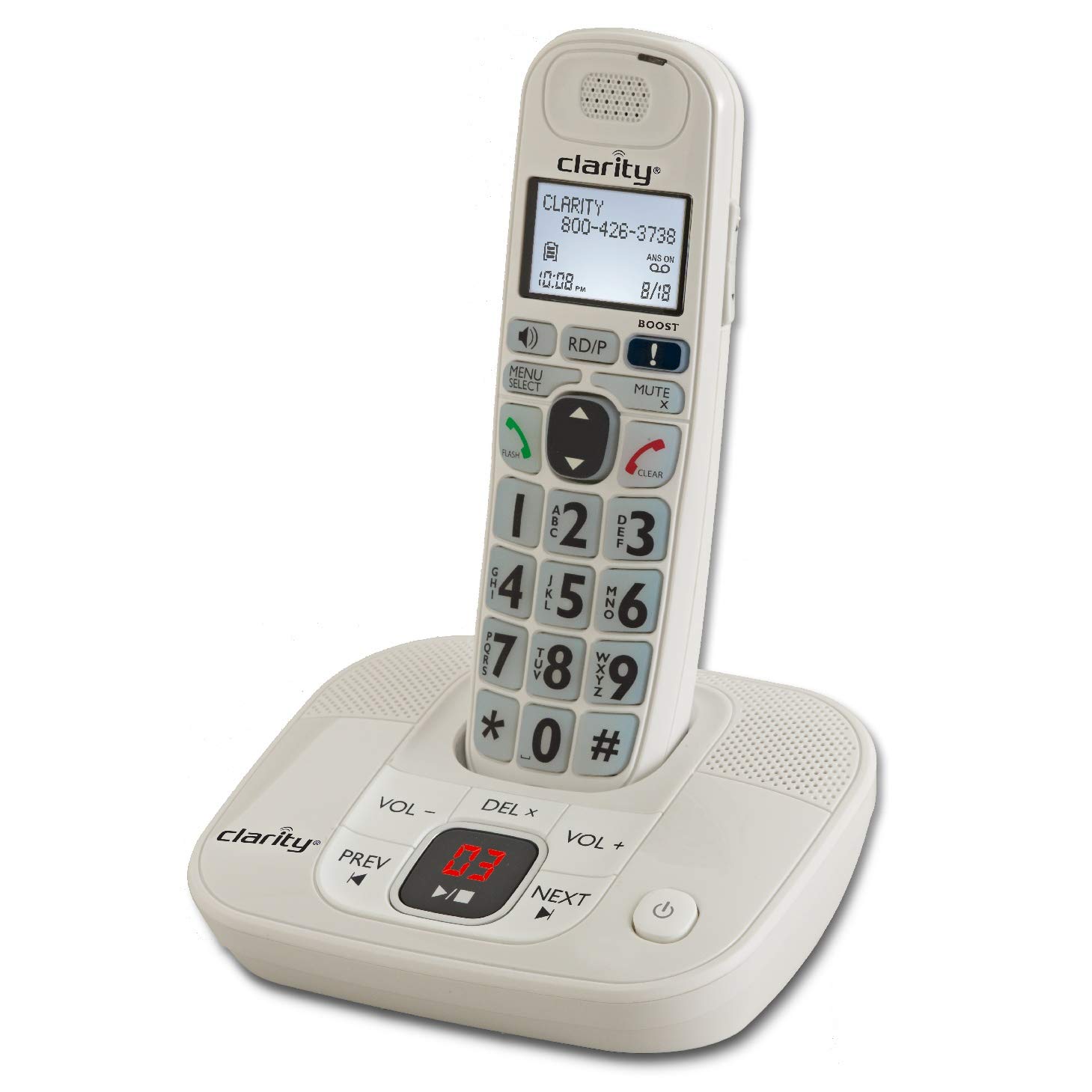 Clarity D712 Amplified Cordless Phone with Digital Answering Machine - HD Sound, Caller ID & Long Range for Home & Office Use