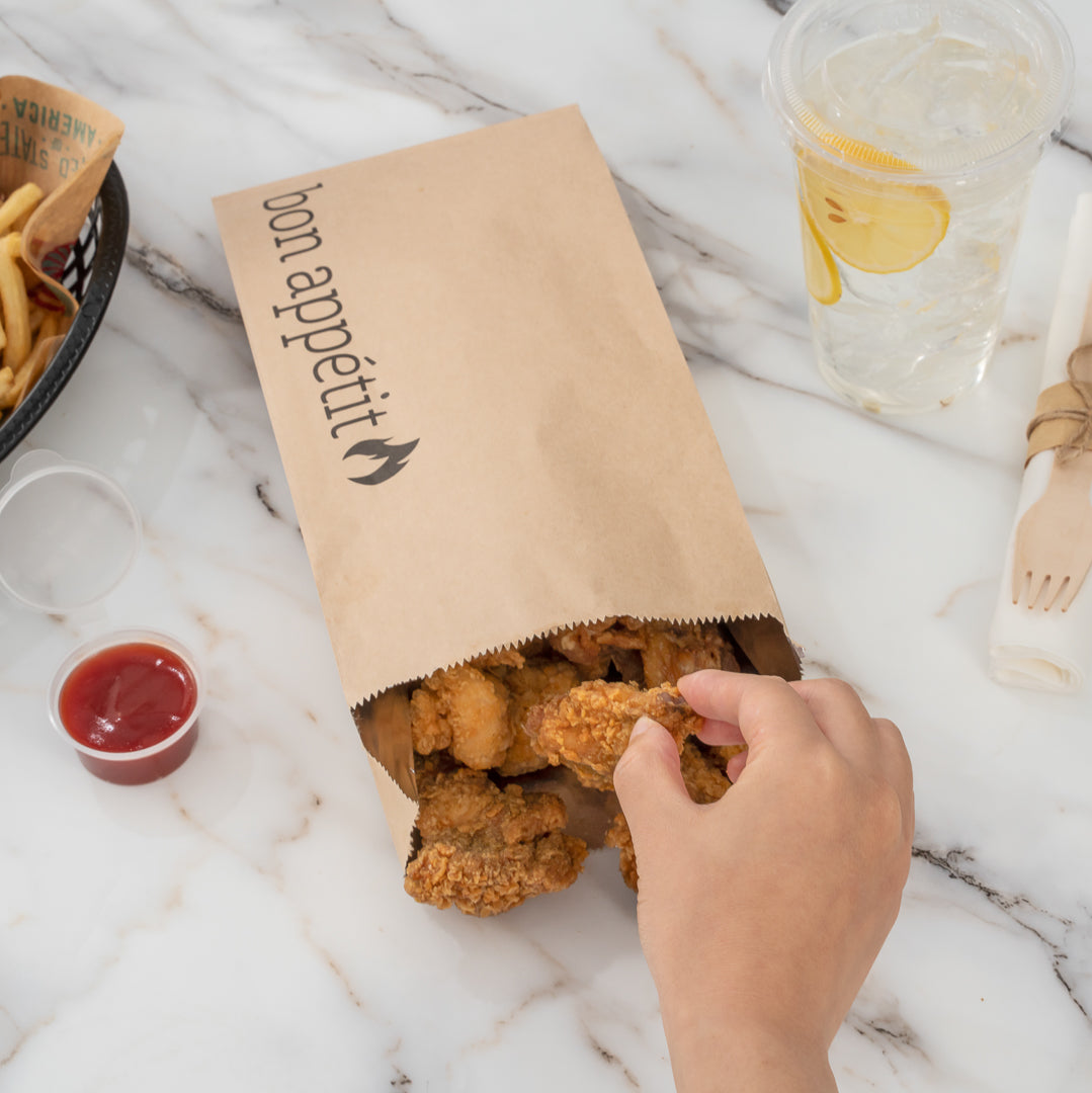 Premium Kraft Paper Foil Bags with Bon Appetit Print - 5.5