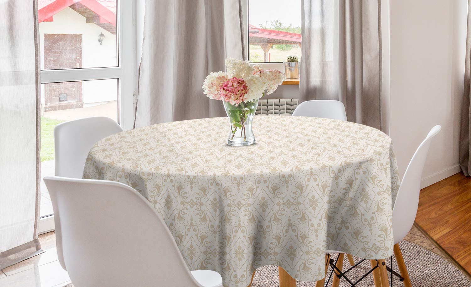 Ambesonne Vintage Round Tablecloth 60