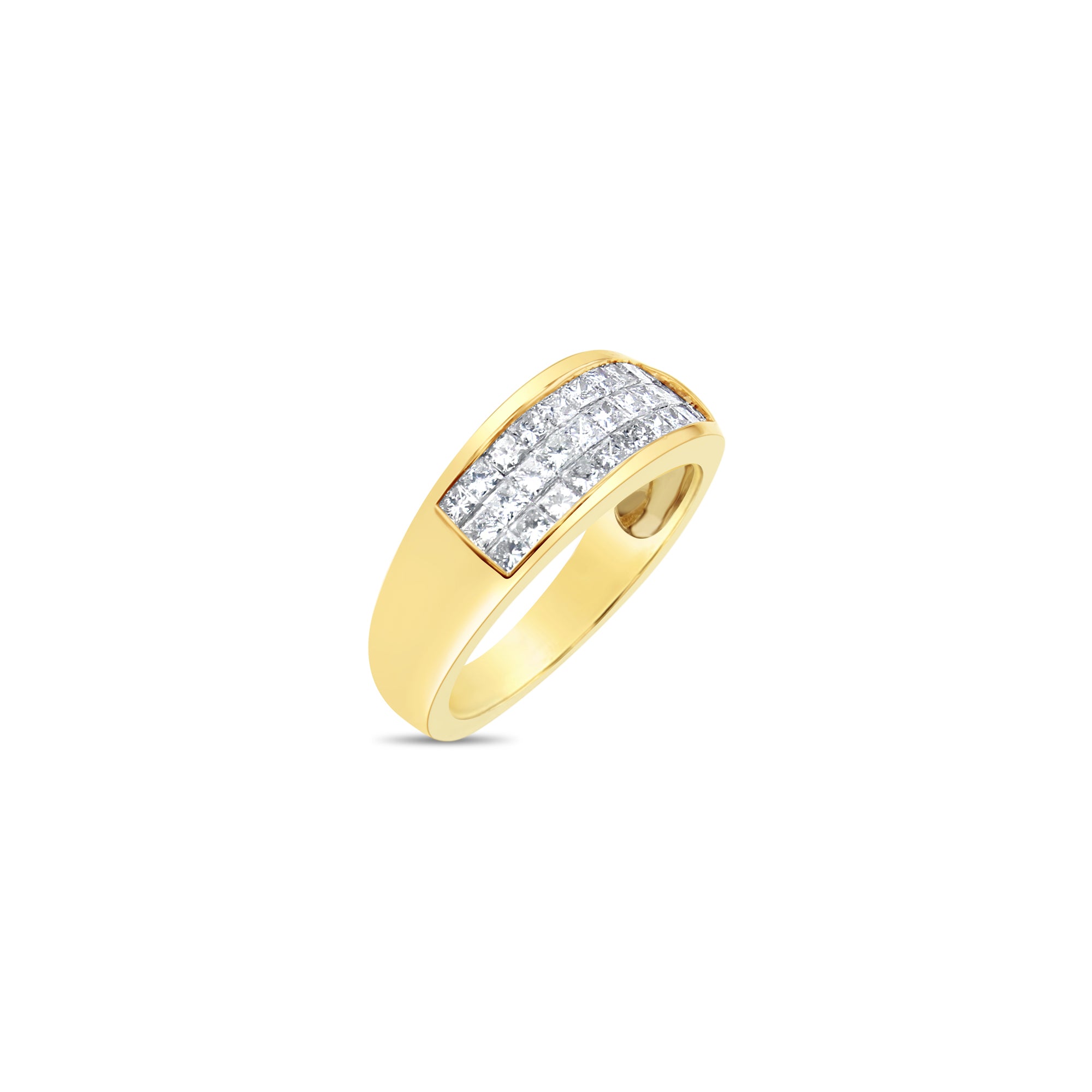 1 Carat Triple Row Princess Cut Diamond Wedding Band - Elegant Bridal Ring for Engagement, Anniversary & Special Occasions