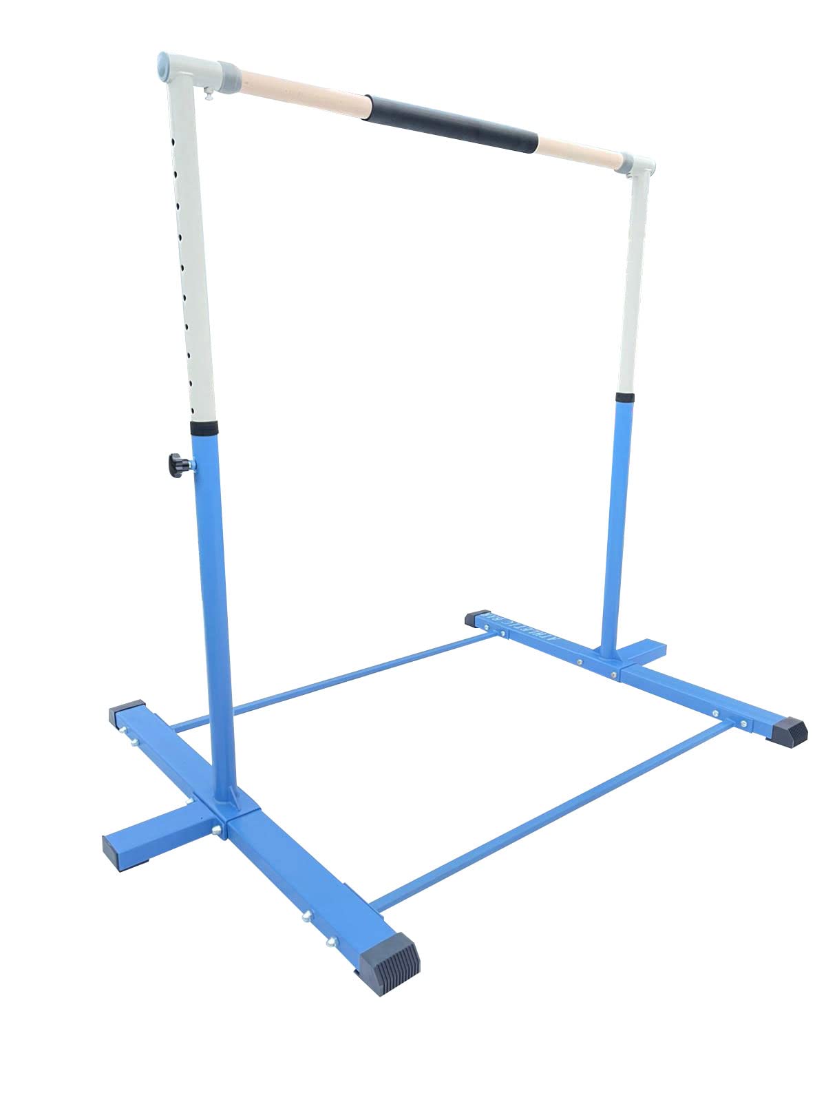Adjustable Gymnastics Bar for Kids & Adults - 3 to 5 FT Height, with 6'x4' Tumble Mat - Professional Kip Bar for Home Gym Training - Junior Gymnast Equipment for Strength & Flexibility Practice - Perfect for Indoor Workouts, Backyard Training & Gymnastics Skill Development