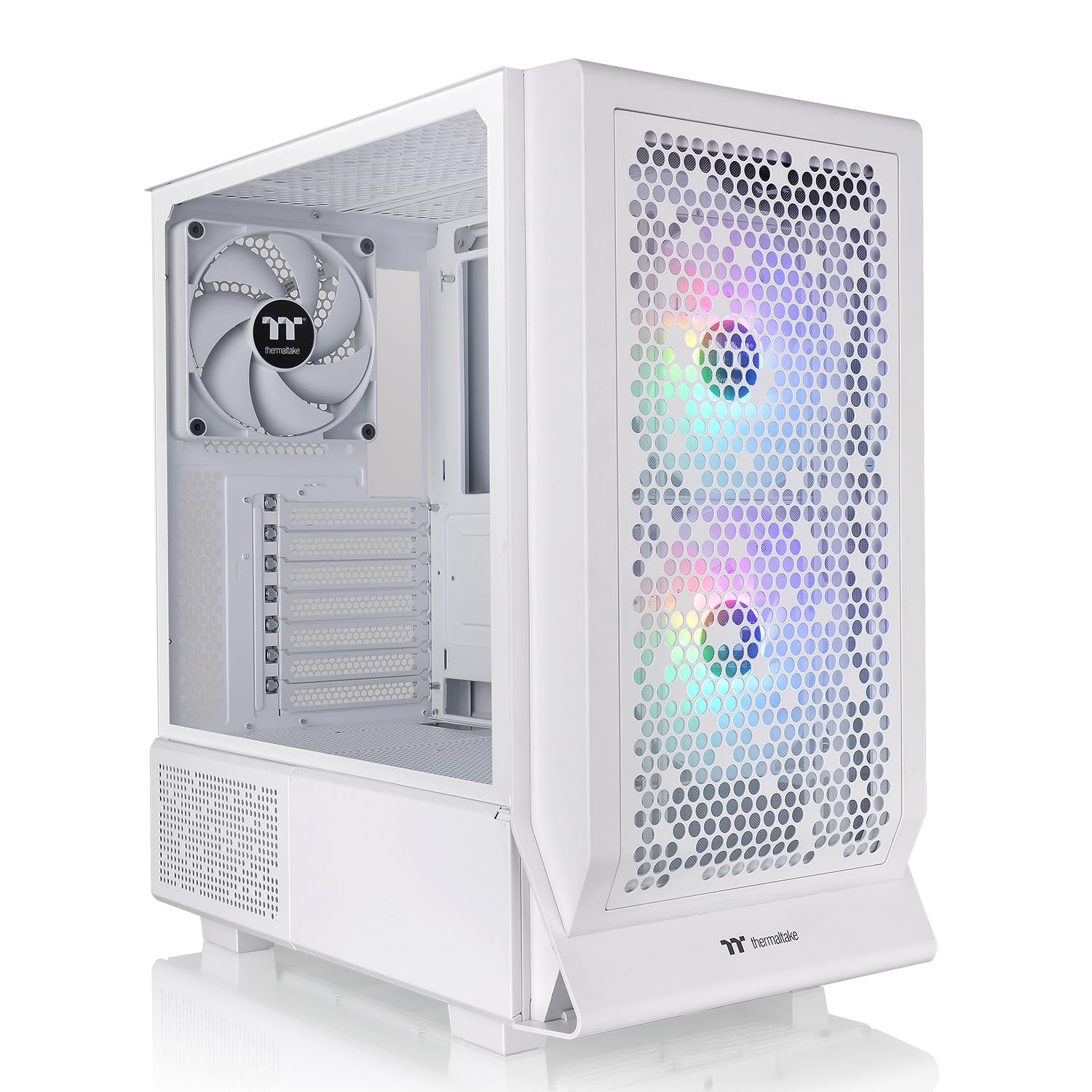 Ceres 330 TG ARGB Snow White Mid Tower E-ATX PC Case - Hidden-Connector MB Support, 2 Preinstalled CT140 ARGB Fans, Rotational PCIe Slots | Ideal for Gaming Rigs & Custom Builds | 3-Year Warranty (Model: CA-1Y2-00M6WN-01)