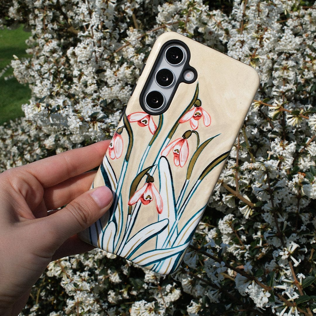 Premium Snowdrop Pattern Shockproof Phone Case - Durable Protective Cover for iPhone & Samsung - Perfect for Everyday Use, Travel & Outdoor Activities