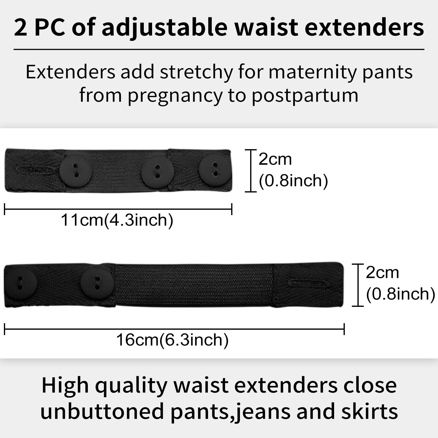 Maternity Belly Band for Pregnant Women - Adjustable Pregnancy Support Belt for Pants & Jeans - Postpartum Belly Wrap for Comfort & Back Pain Relief - Perfect for Work, Exercise & Daily Wear