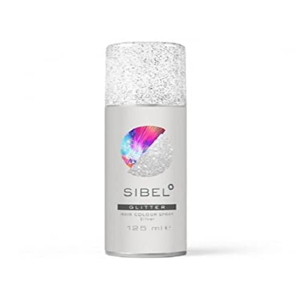 Sibel Glitter Hair Color Spray - Silver Shine Temporary Hair Dye for Parties, Halloween & Cosplay - 0.17kg (6.17oz) Hair Sparkle Spray for Festive Events & Special Occasions
