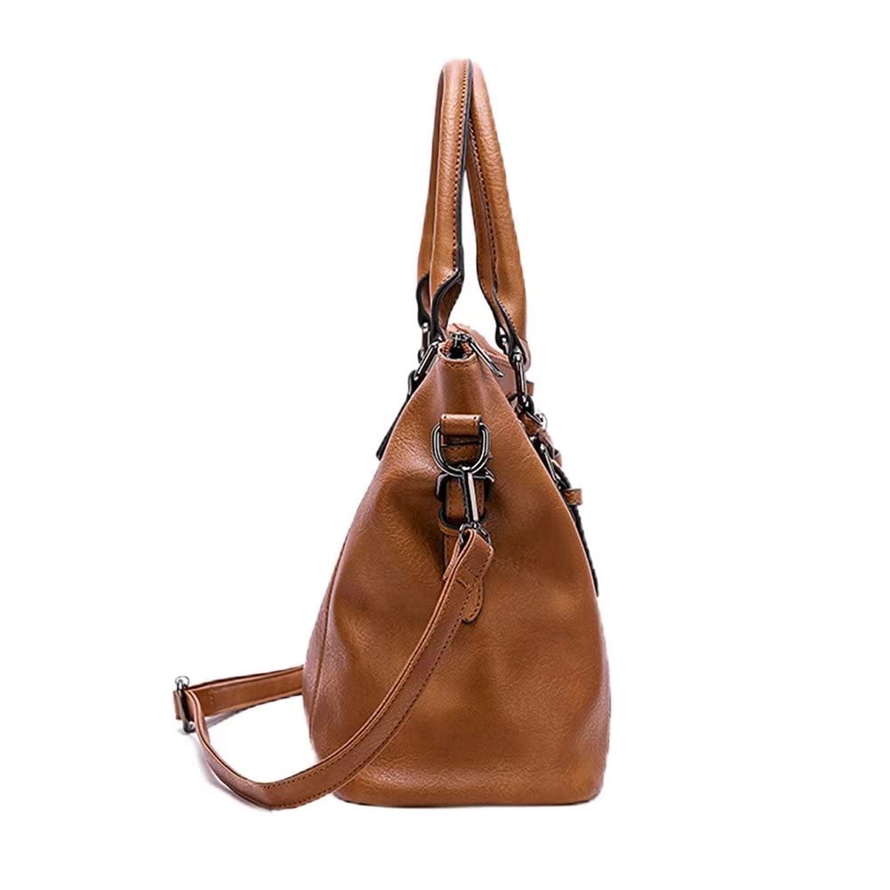 Stylish Large Tote Handbags for Women - PU Leather Shoulder Bag with Top Handle & Crossbody Strap - Perfect for Work, Travel & Daily Commute | Office Essentials, Weekend Getaway & Shopping Companion