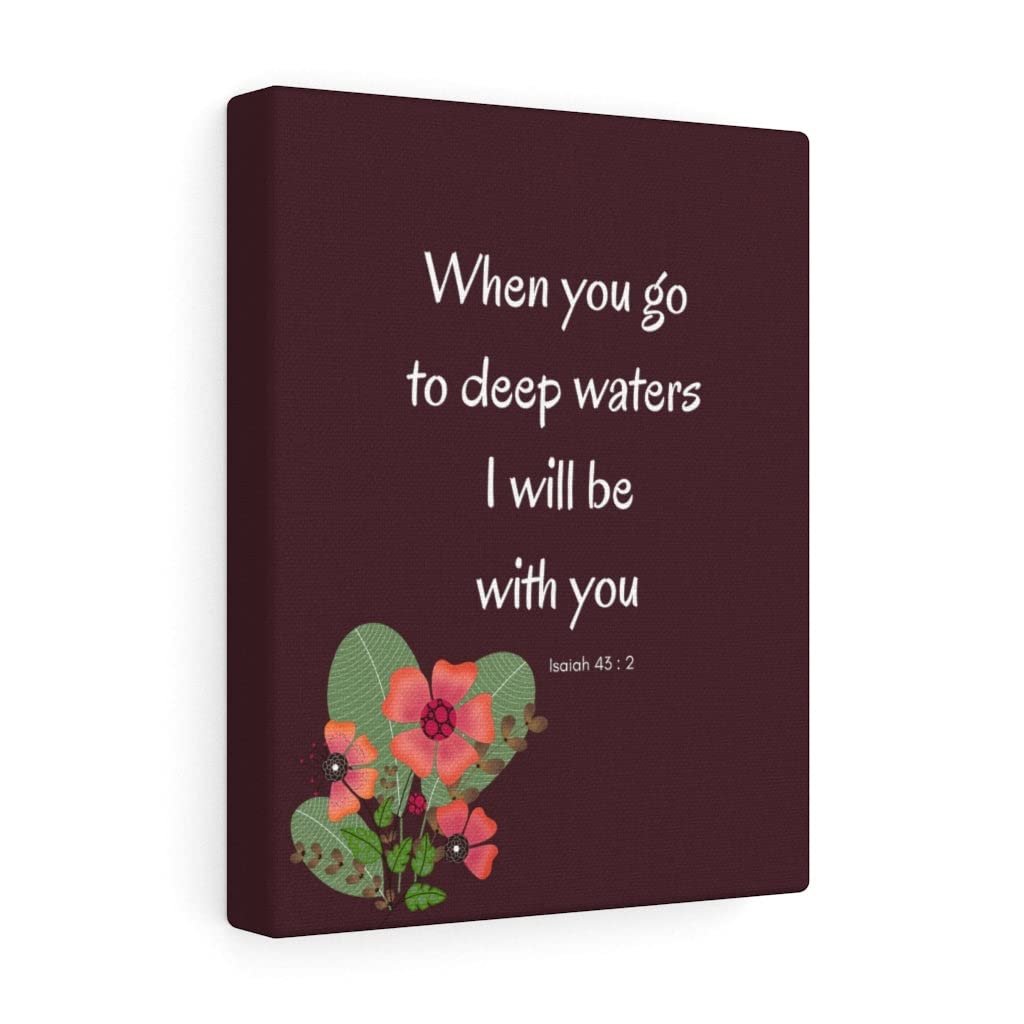 Christian Wall Art - 'I Will Be with You' Isaiah 43:2 Bible Verse Print - Ready to Hang Scripture Decor for Home, Church & Office - Inspirational Gift for Weddings, Baptisms & Housewarming