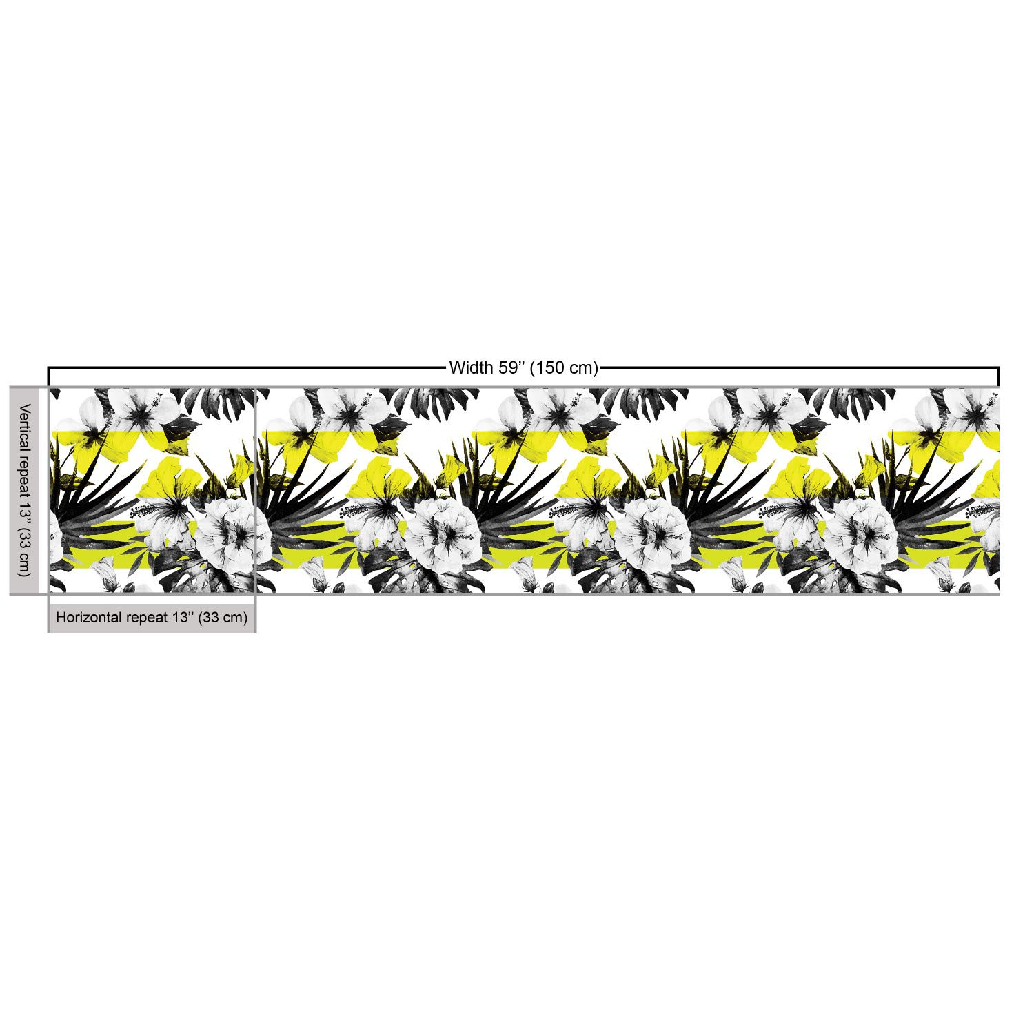 Ambesonne Floral Fabric by The Yard - Modern Hibiscus Buds & Blossoms Design - 10 Yards Charcoal Grey Yellow - Upholstery & Home Decor Fabric for Sofa, Curtains, Pillows, Table Runners & DIY Craft Projects