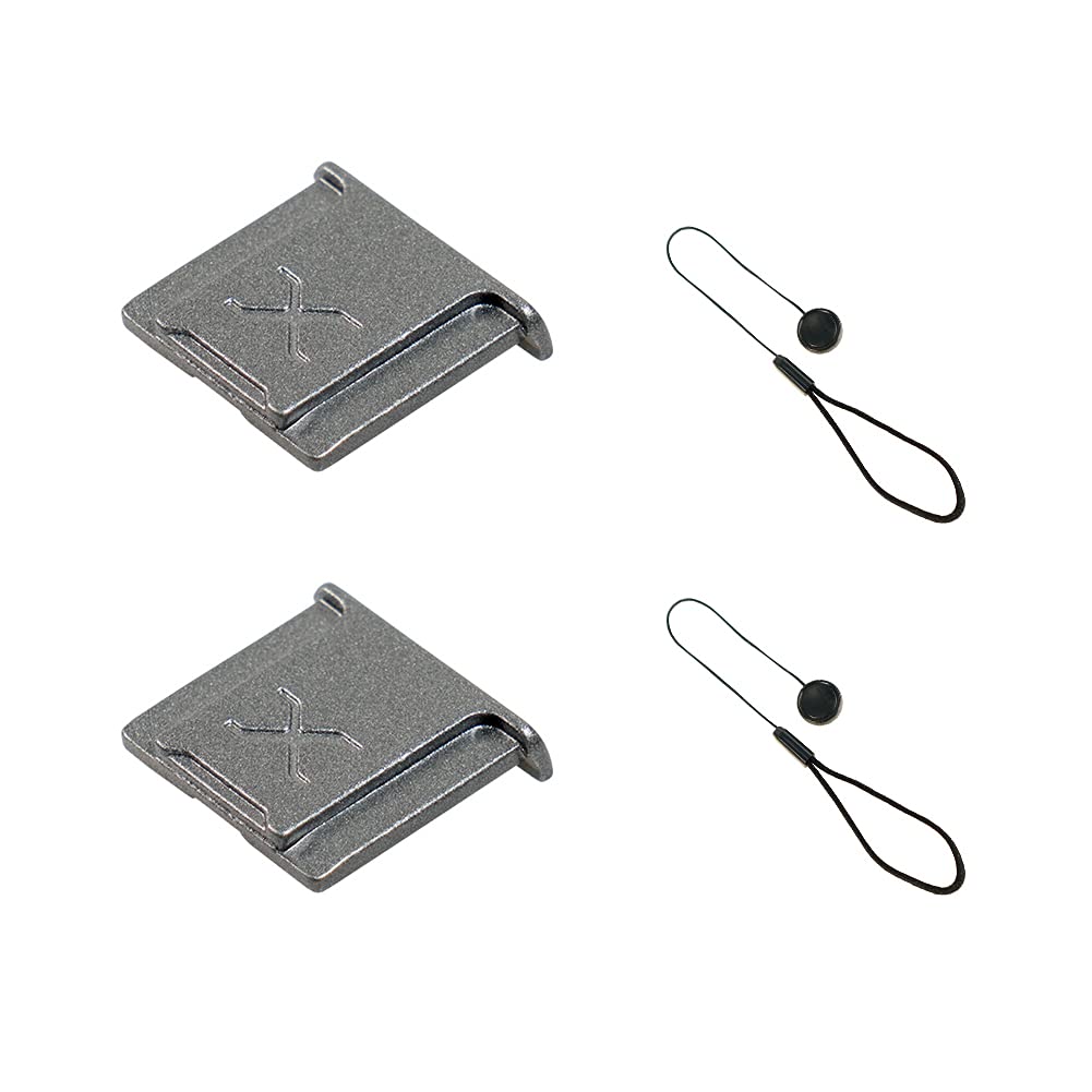 2 Pack Aluminum Alloy Hot Shoe Cover Protector - Dustproof & Scratch Resistant for Fujifilm GFX & X Series Cameras (Grey) - Perfect for Outdoor Photography & Travel Protection