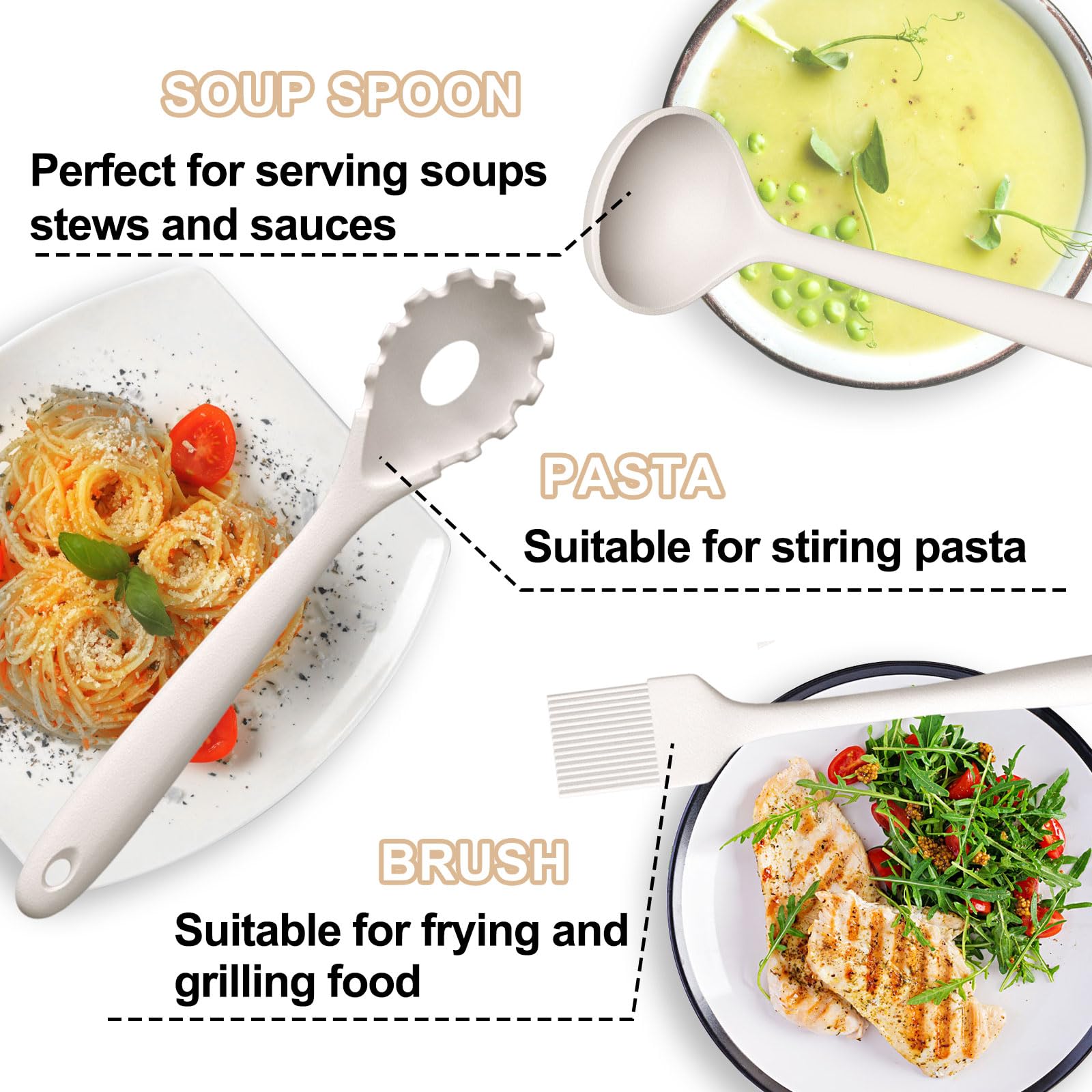 Umite Chef 22-Piece Silicone Kitchen Utensil Set - Heat Resistant Cooking Tools with Holder for Nonstick Cookware - Dishwasher Safe Spatulas, Spoons & Gadgets - Perfect for Baking, Grilling & Everyday Cooking (White)