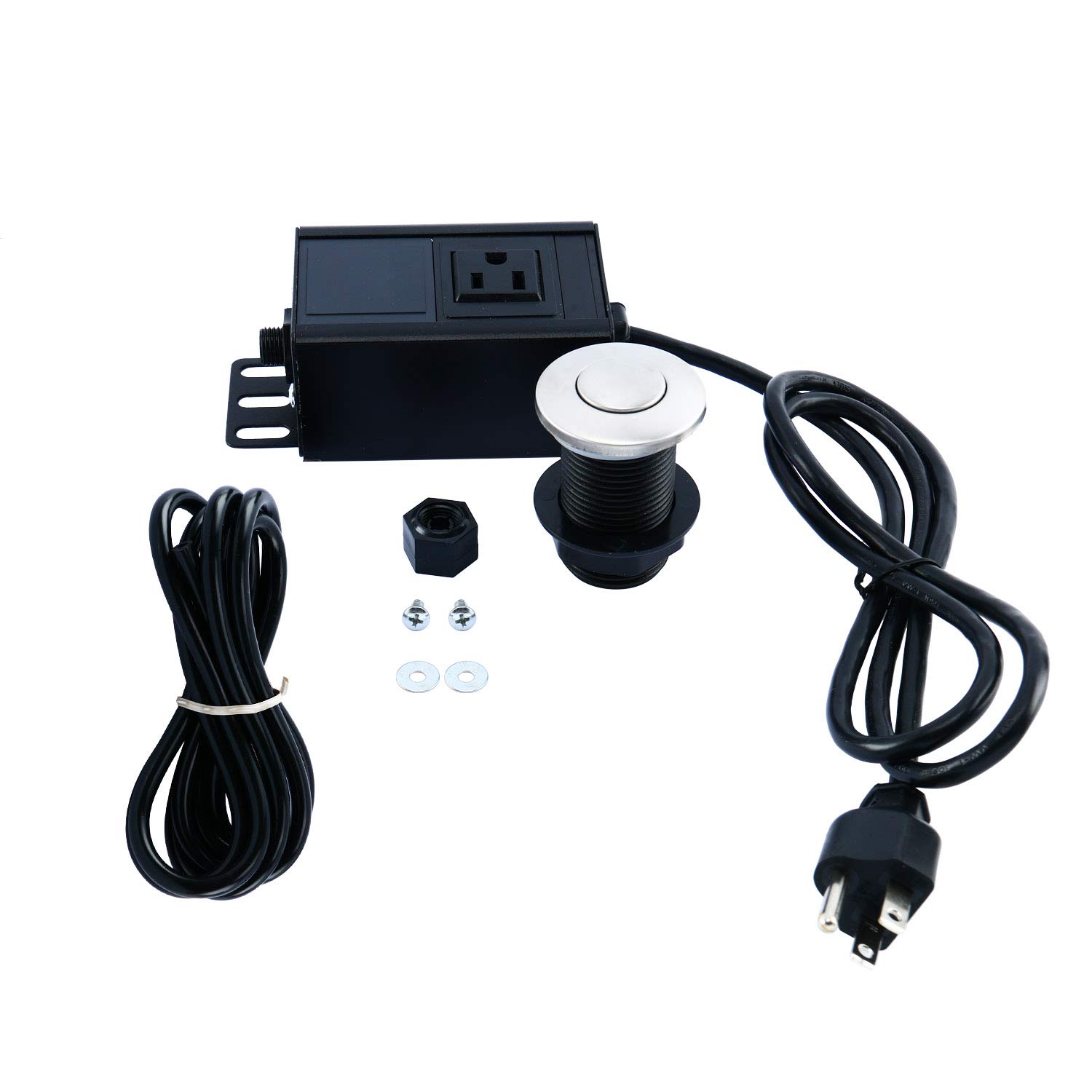 Garbage Disposal Air Switch Kit - Sink Top Mounted Single Outlet Control Button for Dishwasher | Perfect for Kitchen Sink, Home Renovation & Easy Waste Disposal Installation
