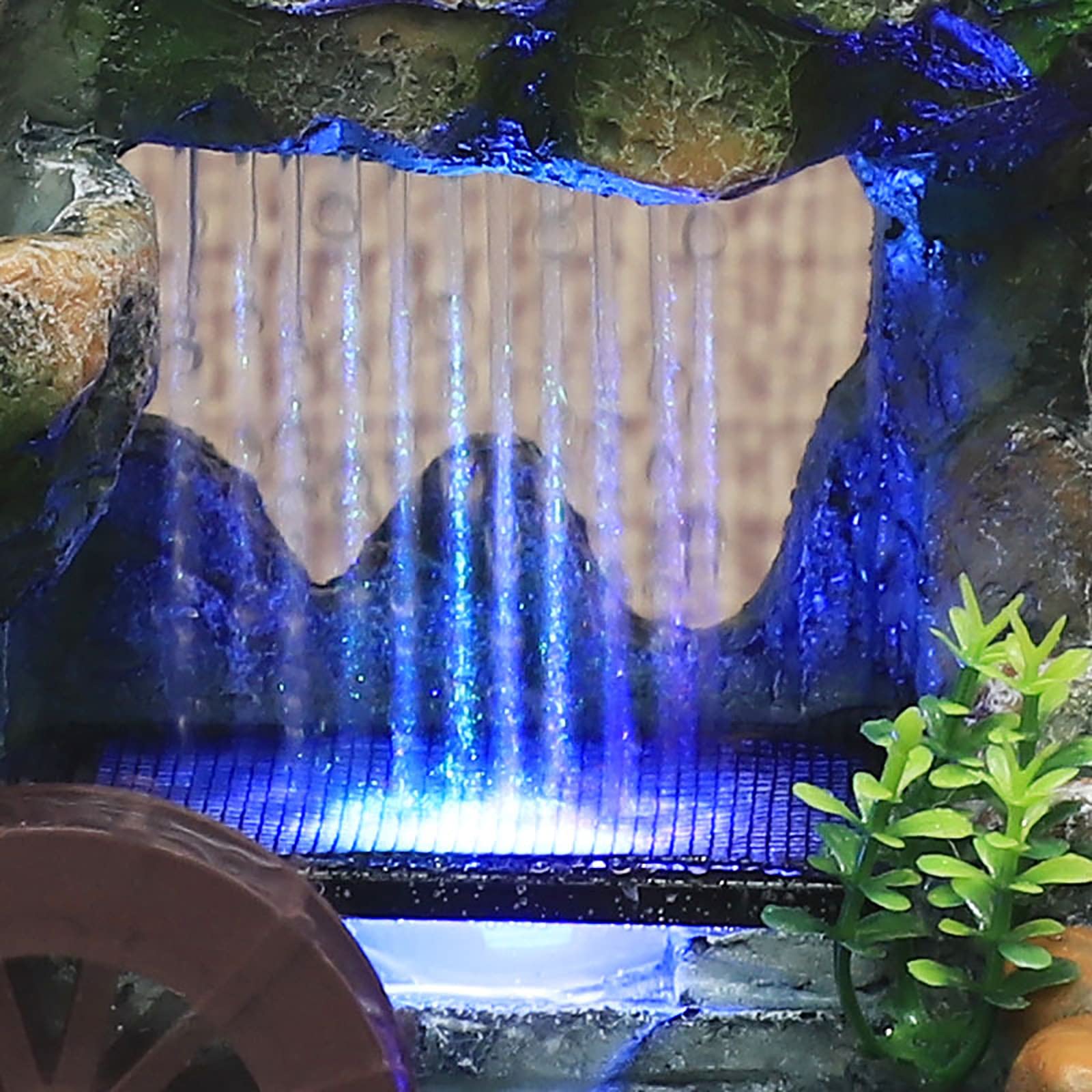 Gdrasuya10 Mini Indoor Water Fountain with LED Light - Small Desktop Waterfall Rockery for Home, Office, Bedroom Decor | Relaxing Zen Atmosphere for Stress Relief & Meditation