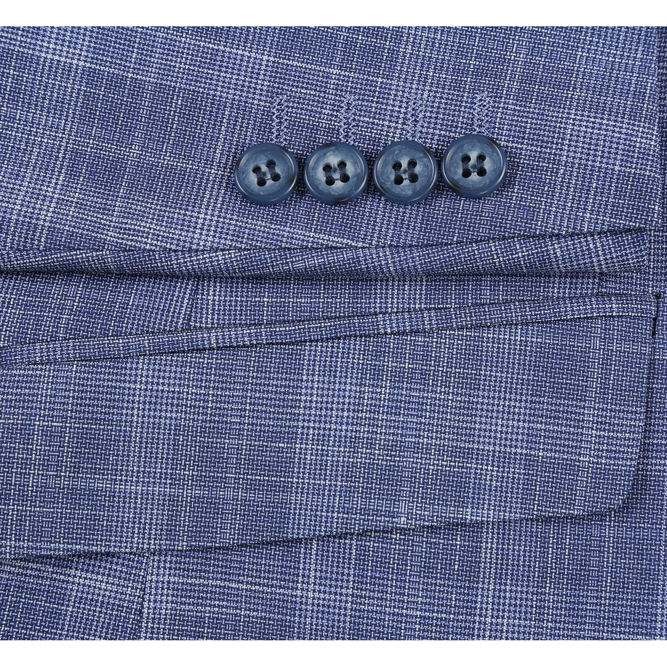 Alessandro Vitello by Renoir Slim Fit Checked Suit - Blue 293 24 | Premium Men's Business Attire for Office, Weddings & Formal Events