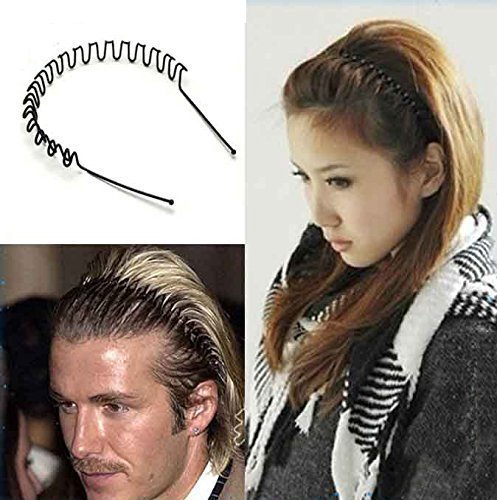 Aainaa Hair ZigZag Wavy Headband for Men & Women - Black (3-Pack) | Non-Slip Fashion Hair Accessory for Workouts, Yoga, Sports & Everyday Style