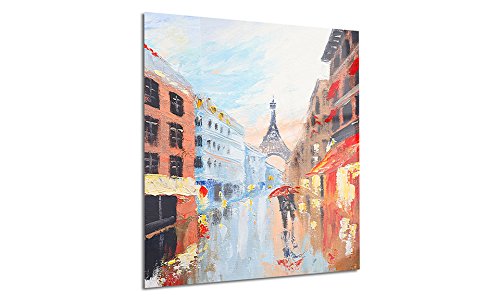 Designart Couple Walking in Paris - Romantic Metal Wall Art Decor for Living Room & Bedroom - 30x40 Inches - MT6289 - Perfect for Home, Office & Wedding Gifts