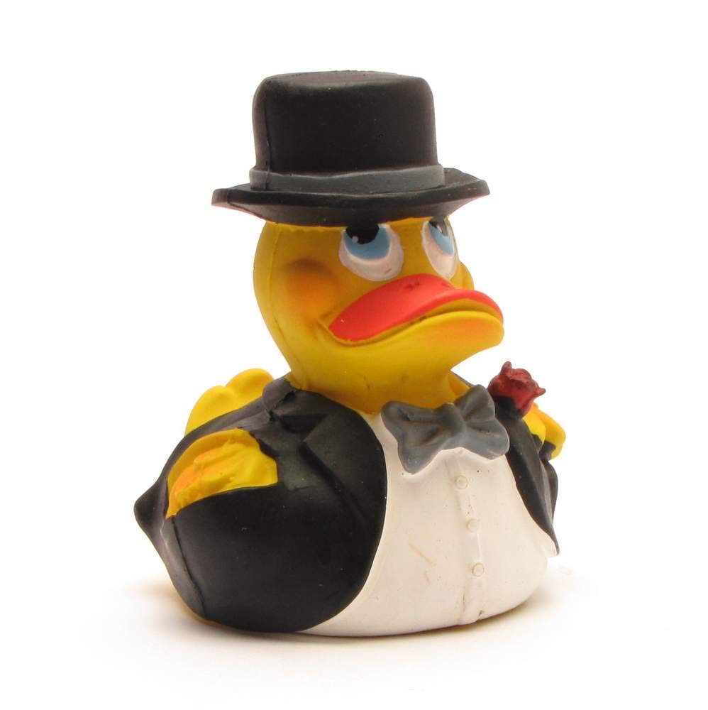 Lanco Bride & Groom Rubber Duck Wedding Cake Topper - Fun Bath Toy for Couples, Wedding Party Favors & Bridal Shower Decor