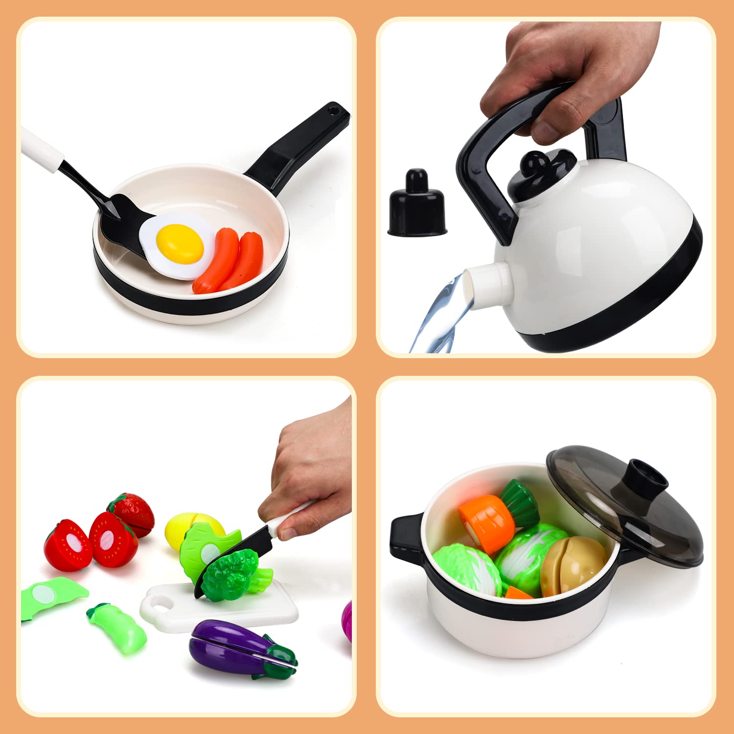 Toy Life Play Kitchen Accessories Set - 25-Piece Kids Cooking Toys with Blender & Toaster | Pretend Play for Toddlers & Preschoolers | Perfect for Birthday Gifts & Role-Playing Fun