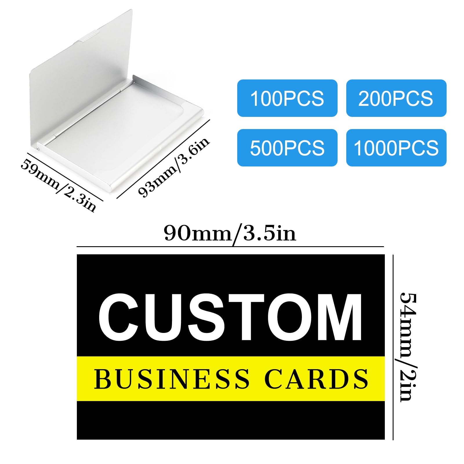 Custom Business Cards with Logo & Photo - Personalized Double Sided Waterproof Cards for Small Business (100/200/500/1000) - Perfect for Networking, Branding & Professional Marketing