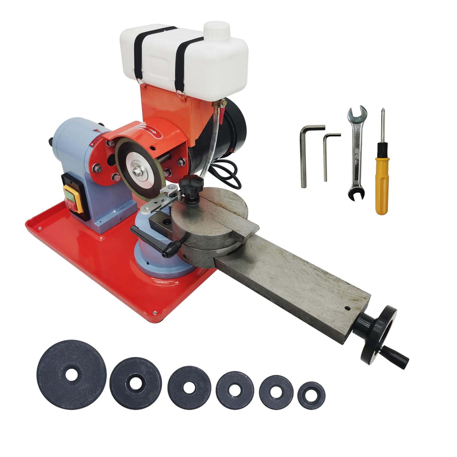 Carbide Saw Blade Sharpener 5in Grinding Wheel 220V - for Woodworking & Metal Cutting