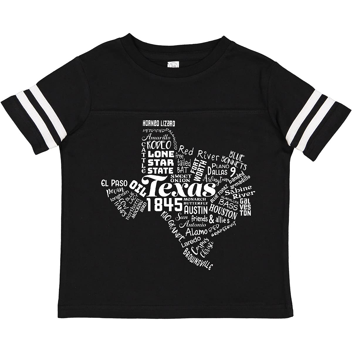 Inktastic Texas Word Salad State Outline Toddler T-Shirt - Cute Texas-Themed Baby Tee for Boys & Girls - Perfect for Daycare, Playdates & State Pride Outfits