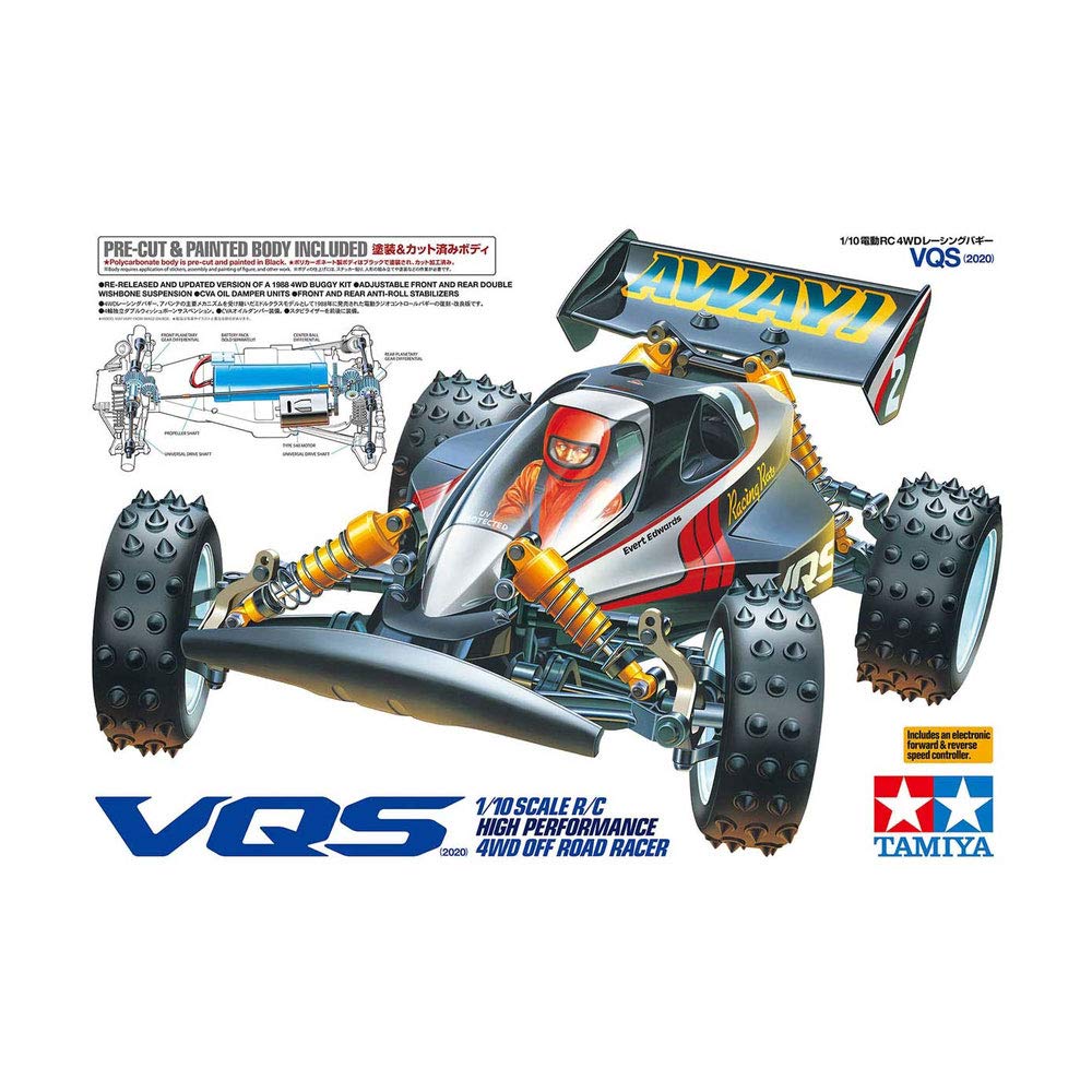 TAMIYA 1/10 R/C VQS Off-Road Racing Car Kit (TAM58686) - 2020 Model - Remote Control Vehicle for Hobbyists & Collectors - Perfect for Backyard Racing & RC Car Enthusiasts