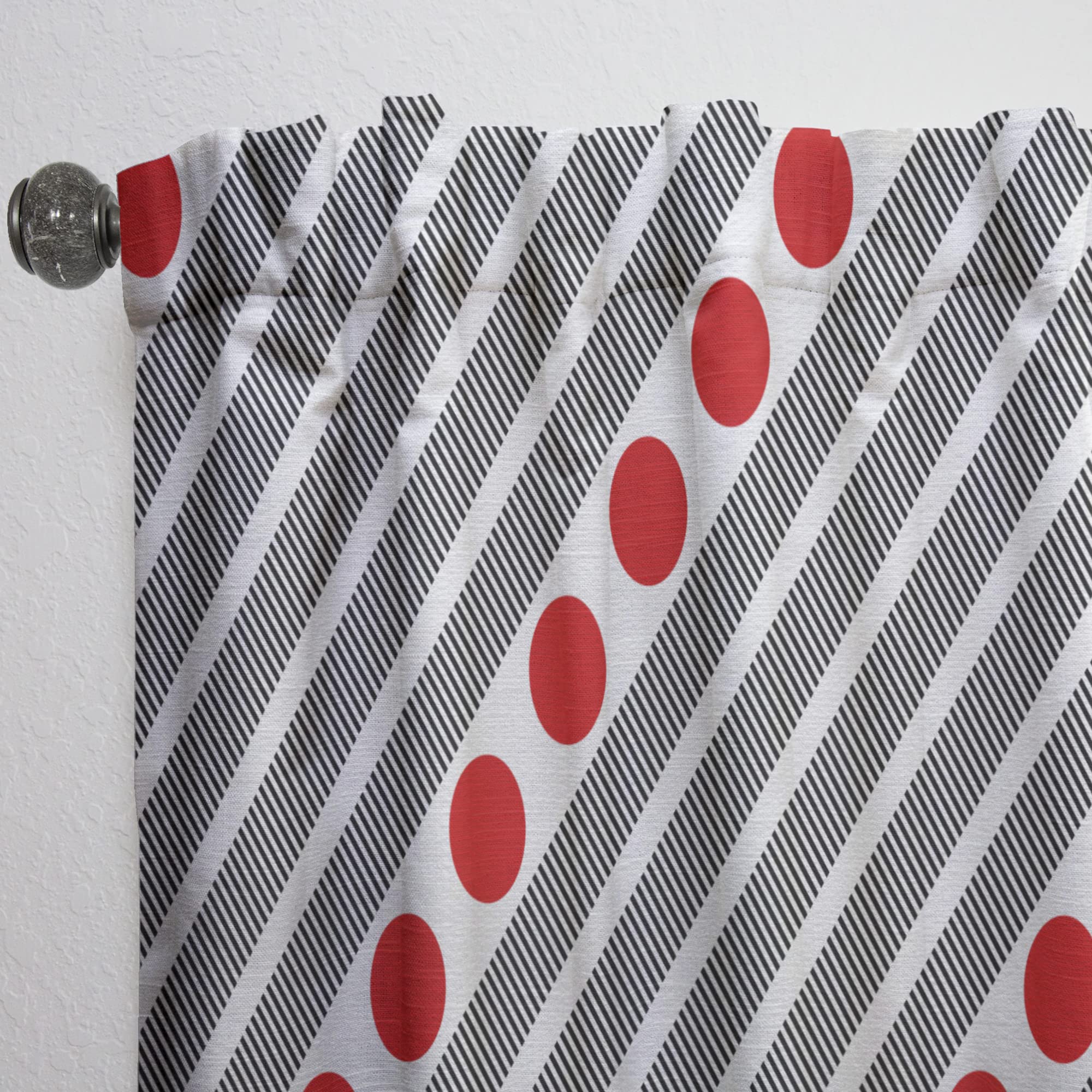 Retro Geometric Abstract Minimalist Curtains - Thermal Insulated Single Panel (52x95 inches) for Bedroom & Living Room - Modern Window Drapes for Home Decor & Light Blocking