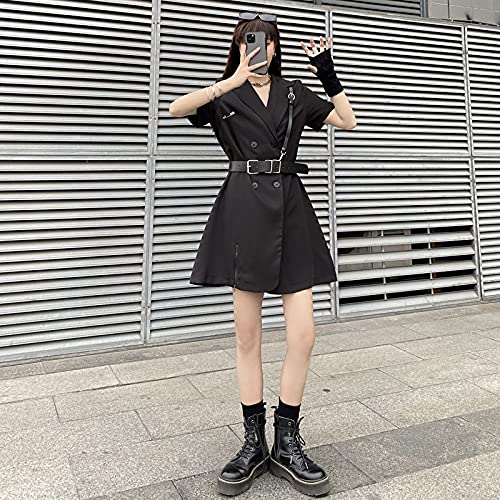 Gothic Punk Dress for Women - Harajuku & College Style Black Lace Dress | Perfect for Halloween, Cosplay, and Alternative Fashion Outfits