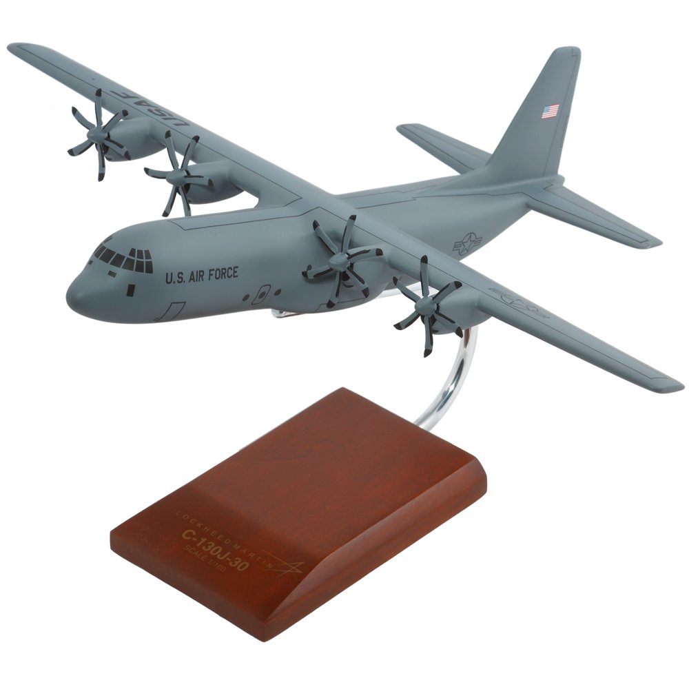Lockheed C-130J-30 Hercules 1/100 Scale Model - Mastercraft Collection - Perfect for Aviation Enthusiasts, Military Collectors & Display Cases