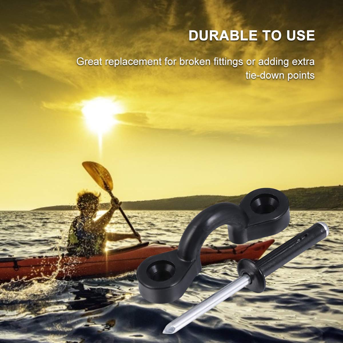 BESPORTBLE Kayak Rivet Gasket Kit with Buckles - Marine-Grade Stainless Steel Kayak Accessories for Kayak Deck & Yacht Rope Winding - Perfect for Kayaking, Boating & Water Sports