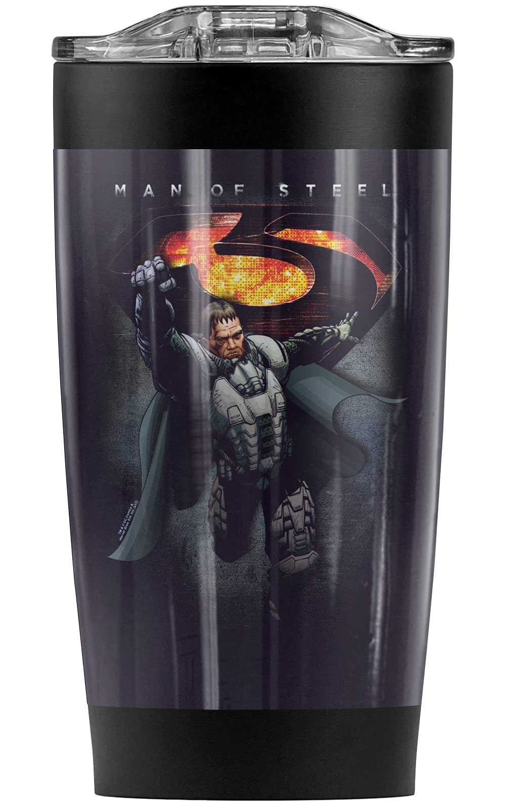 Superman Man of Steel Symbolic Zod Stainless Steel Tumbler 20 oz - Vacuum Insulated Coffee Travel Mug with Leakproof Lid - Keeps Hot & Cold Beverages Perfect Temperature - Ideal for Office, Gym, Camping & Road Trips