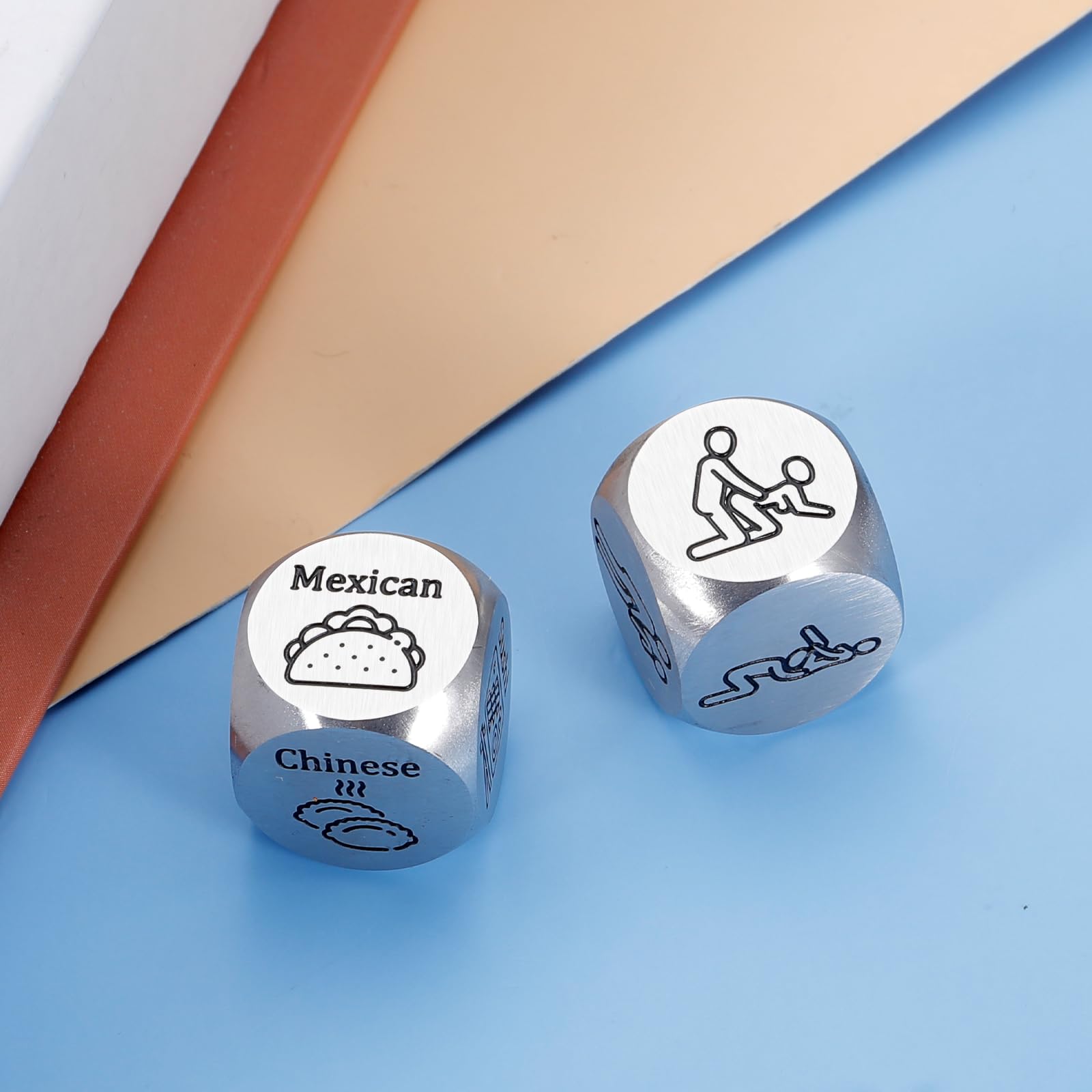 6th Anniversary Iron Dice Gift Set - Funny Couples Decision Making Dice for Date Night, Boyfriend, Girlfriend, Bridal Shower & Honeymoon | Unique Wedding Gift for Husband or Wife | Perfect for Romantic Evenings & Game Nights