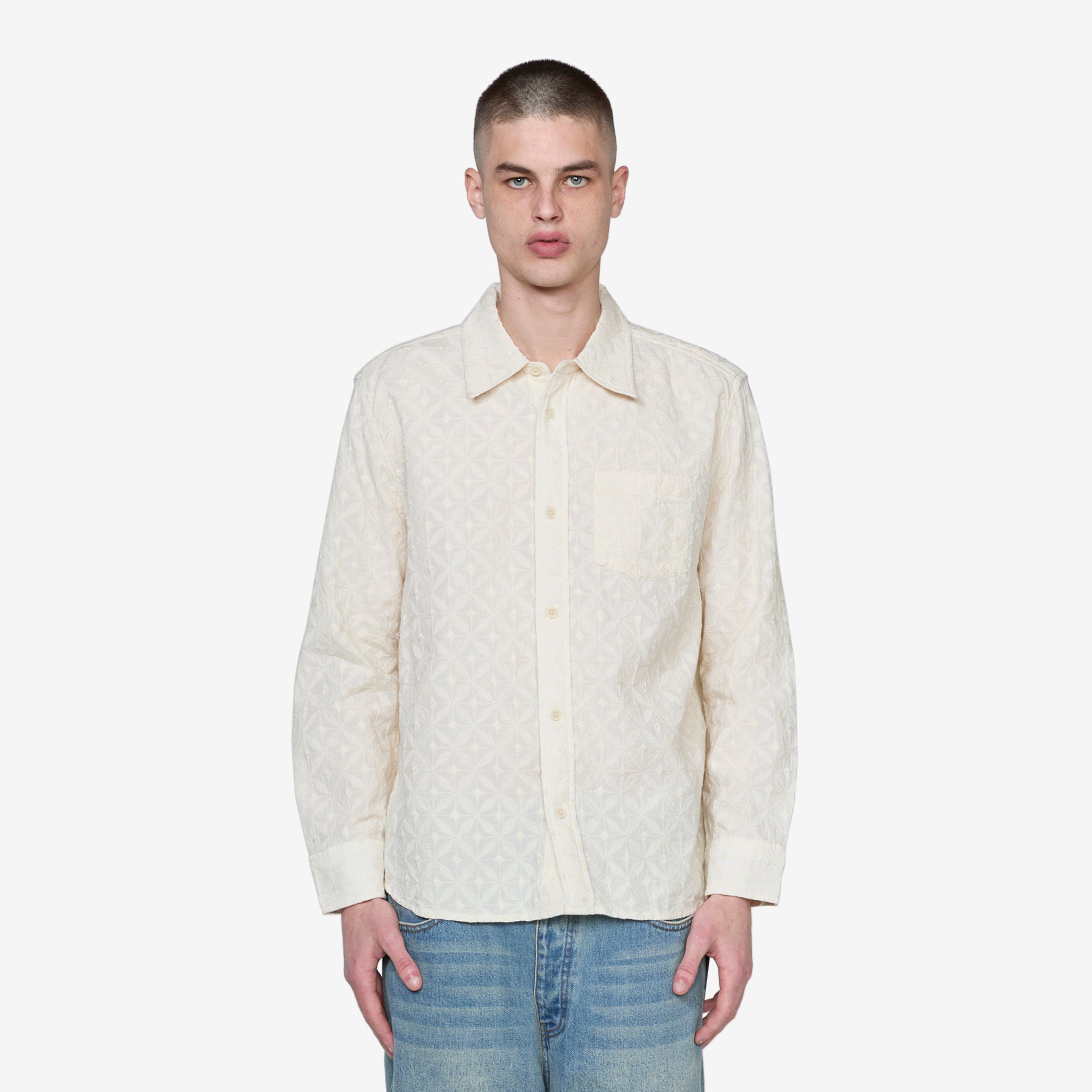 Aquemini Long Sleeve Shirt for Men - 100% Cotton Natural Color Casual Button Down Shirt - Perfect for Office, Date Night & Outdoor Activities