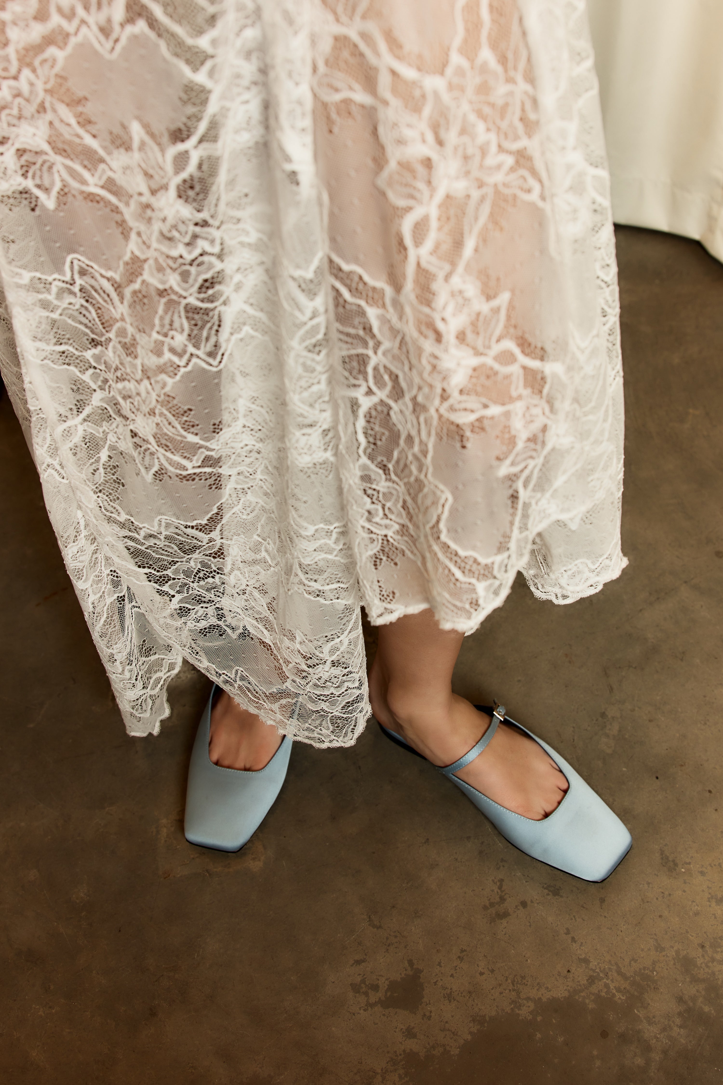 Xanthe Mary Jane Mules for Women - Blue Satin Slip-On Shoes | Comfortable & Stylish | Perfect for Casual Wear, Office, and Special Occasions