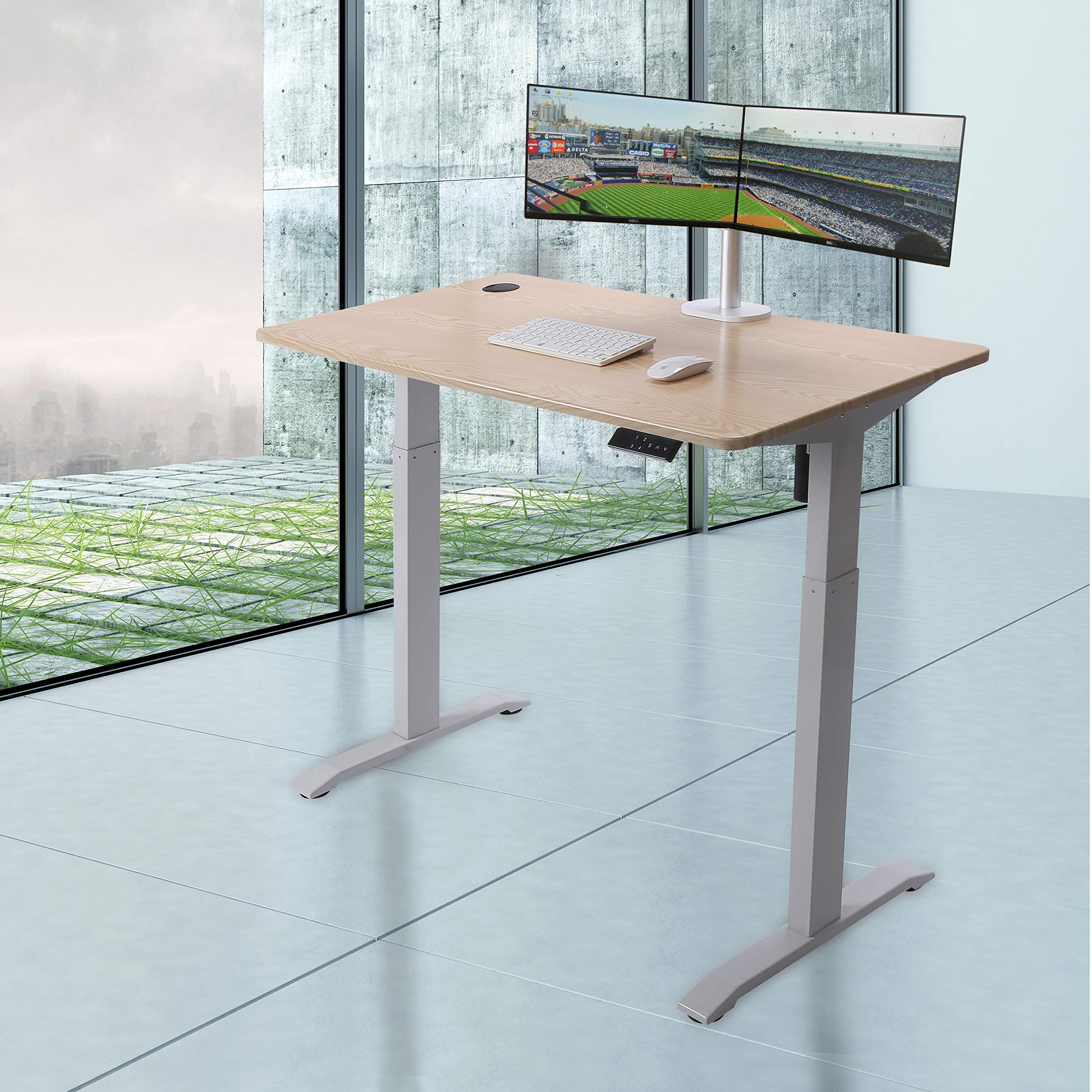 UNICOO Kids Adjustable Desk - 46.5x23.6 Inch Electric Standing Desk with Whole Piece Table Top | Height Adjustable Study & Gaming Desk for Children | Ergonomic Workstation for Homework, Online Classes & Creative Play (KT1001-LW)