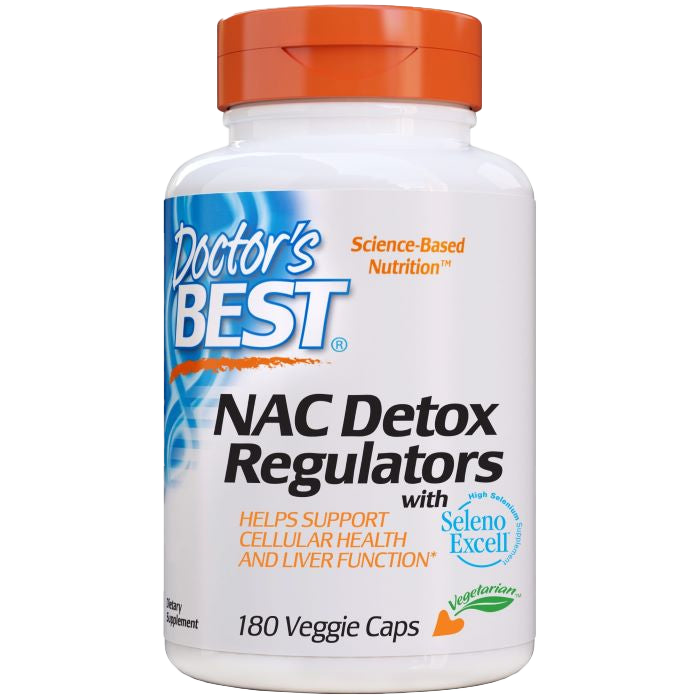Doctor's Best NAC Detox Regulators - 180 Vegetarian Capsules | Supports Liver Health & Antioxidant Defense | Ideal for Daily Detox & Immune Boost