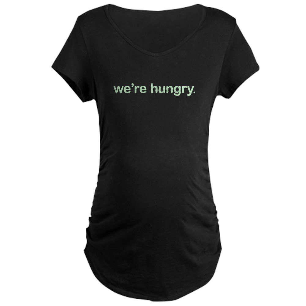 Funny Maternity T-Shirt - 'We're Hungry' Pregnancy Tee for Expecting Moms | Comfortable Dark Cotton Shirt for Baby Showers, Maternity Photos & Casual Wear