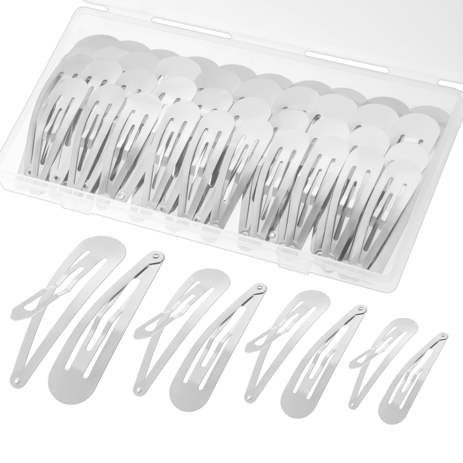 40-Piece Snap Hair Clips for Women & Girls - Large Metal Hair Barrettes with Storage Box, Non-Slip Hair Pins Accessories (1.9