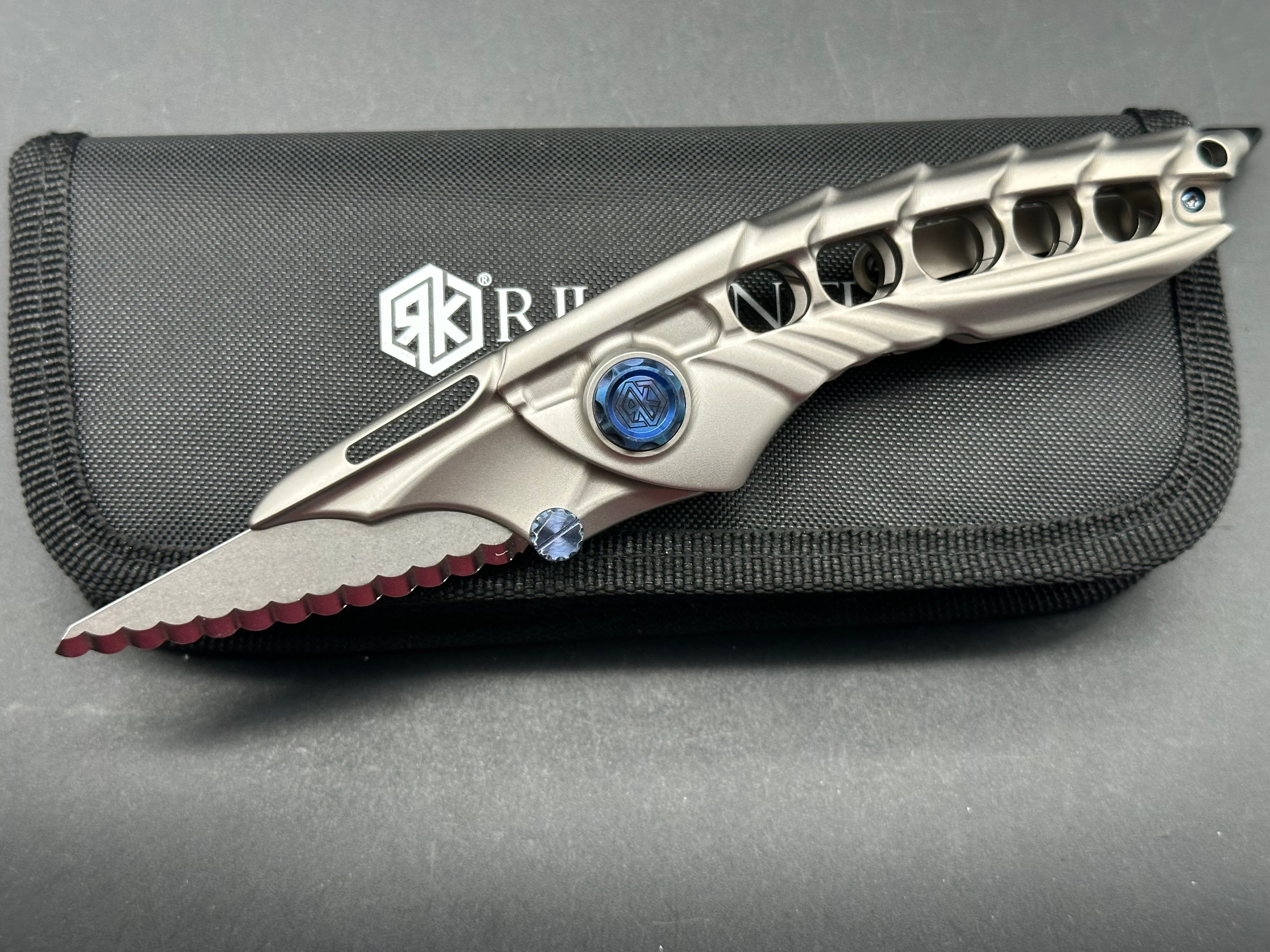 RIKE Alien 1 Folding Knife with Fully Serrated Blade - EDC Tactical Knife for Outdoor Camping, Survival & Everyday Carry