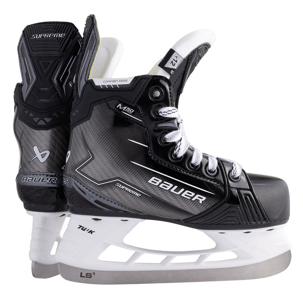 Bauer Supreme M50 Pro Youth Ice Hockey Skates - Lightweight Performance Skates for Kids - Perfect for Competitive Play & Ice Rink Training