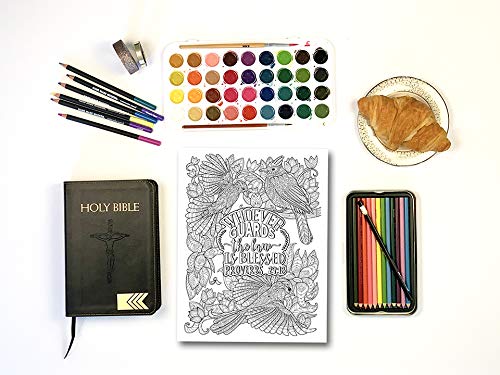 Catholic Coloring Book Devotional - Color the Proverbs | Bible Study & Prayer Activity for Adults & Kids | Relaxing Christian Art Therapy