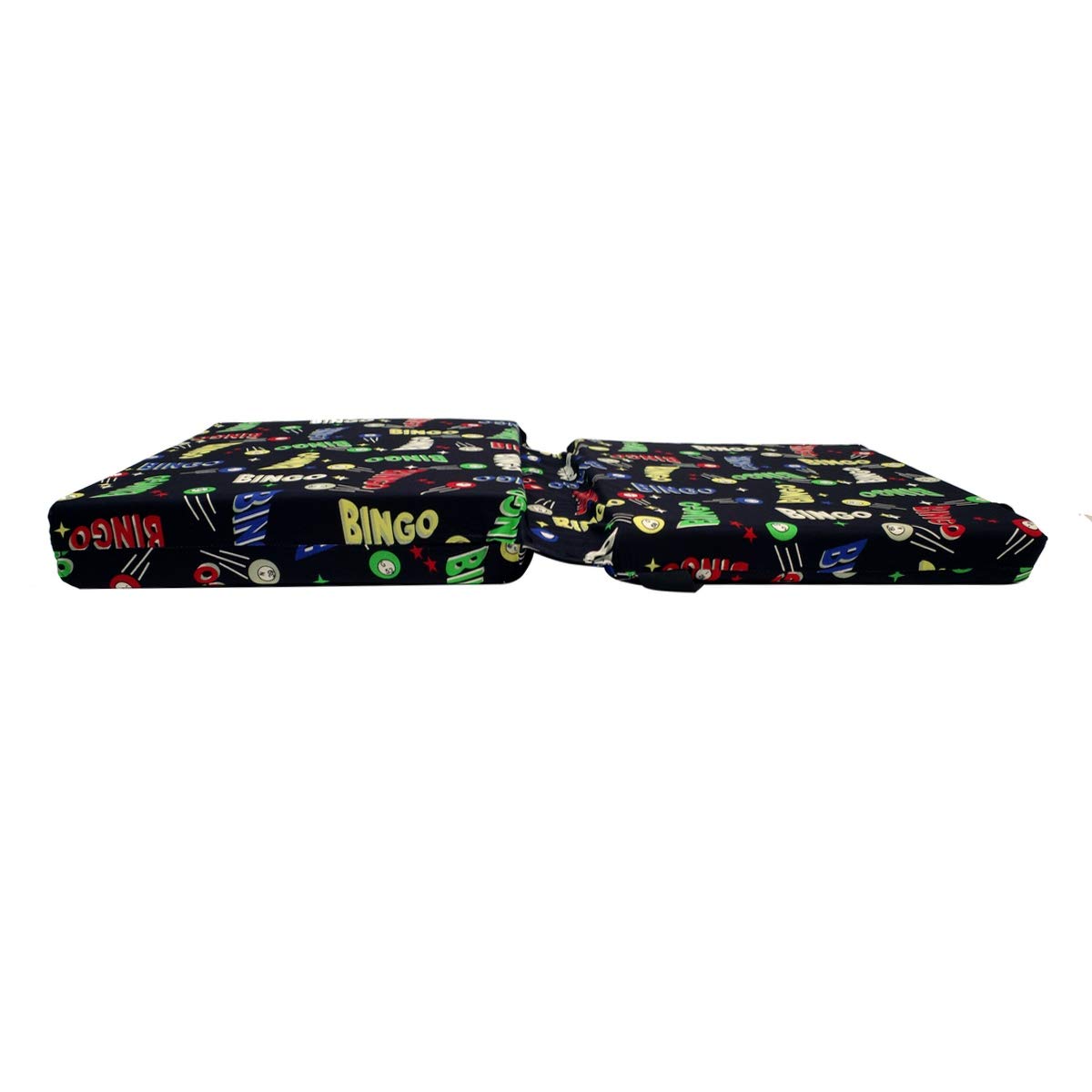 **Treasure Gurus Patterned Foam Bingo Game Seat Cushion - Foldable Double Office Stadium Chair with Back Support - Perfect for Bingo, Concerts, Sports Events & Home Use**