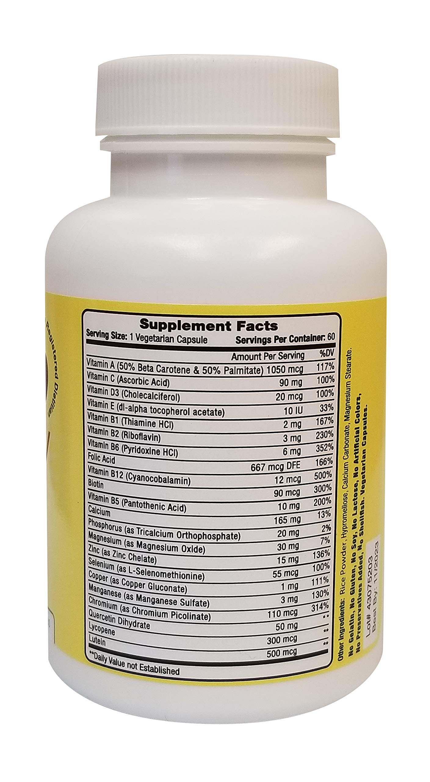 Multivitamin Without Vitamin K - 60 Capsules for Blood Thinner Users | 2 Month Supply for Daily Health