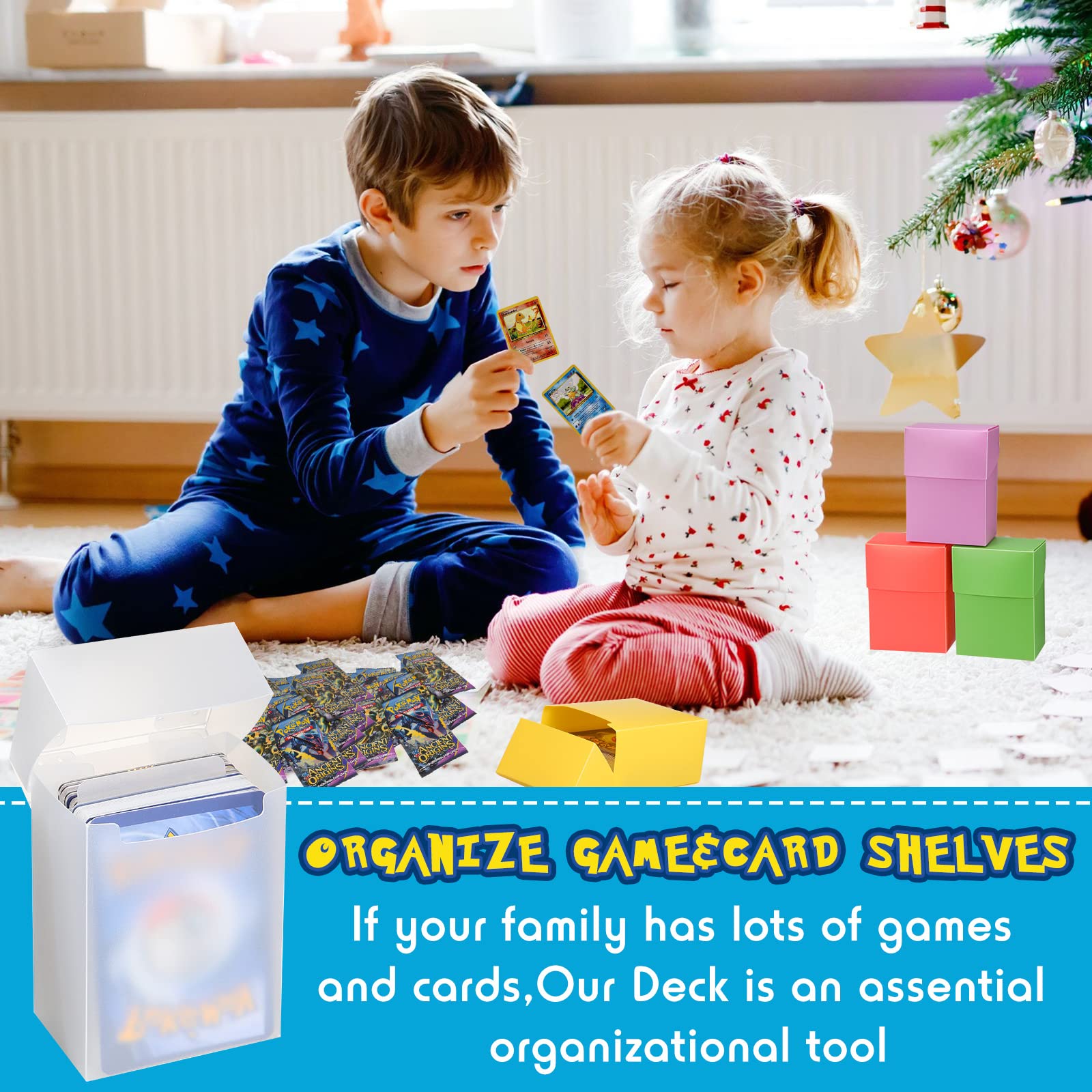 Frienda 32 Pack Deck Card Storage Boxes - Large Capacity with 64 Dividers, Holds 80+ Trading Cards - Perfect Organizer for Sports, Gaming, and Collectible Card Storage - Ideal for MTG, Pokemon, and Sports Card Collections