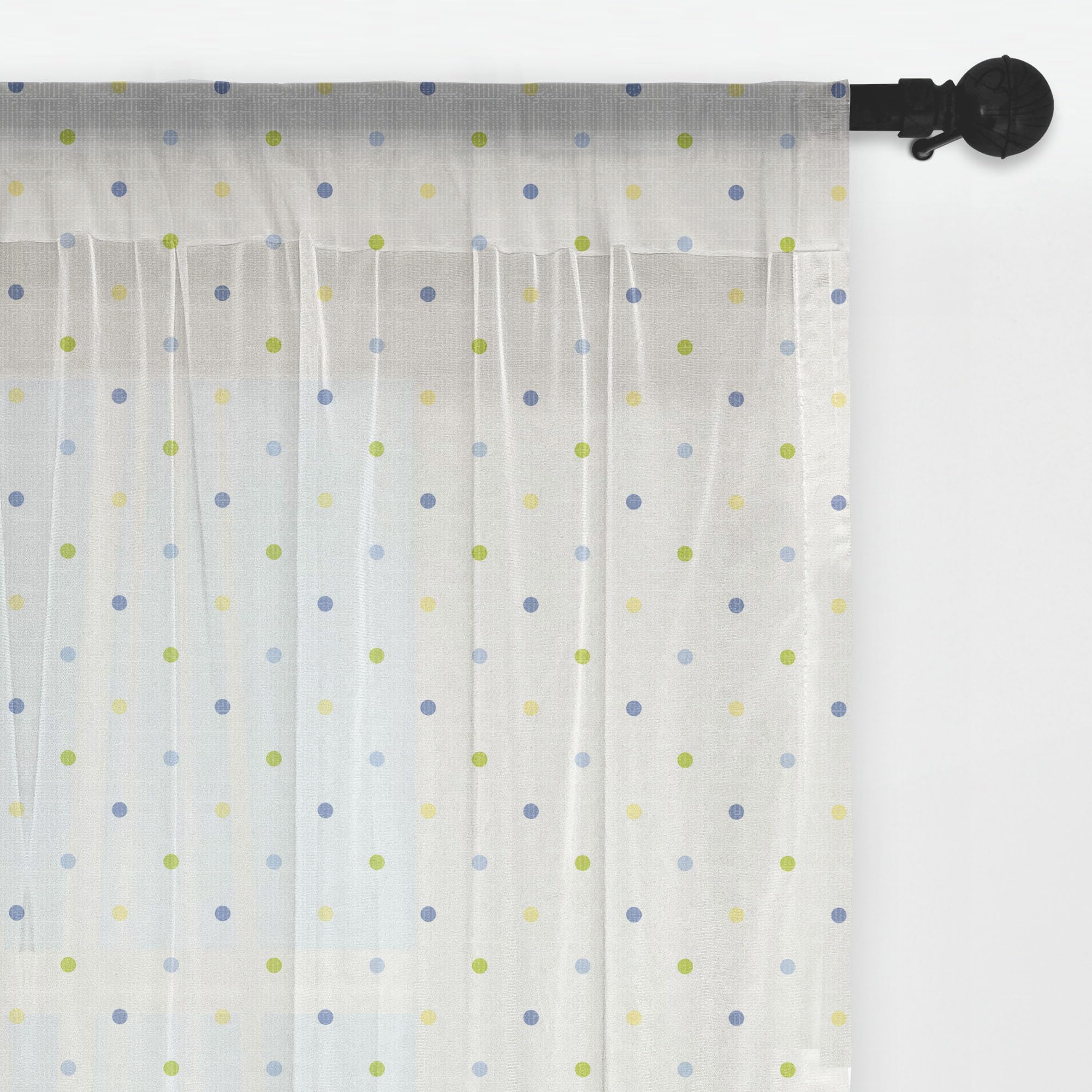 Ambesonne Retro Tulle Curtains - White Pastel Polka Dot Sheer Drapes with Rod Pocket, 108x96 Inches, 2 Panels for Wedding & Party Decor | Vintage Romantic Home & Bedroom Window Treatments